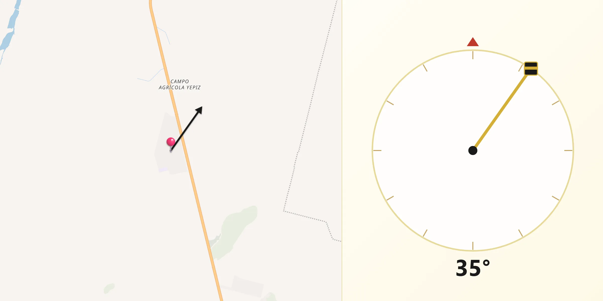 Dirección de la Qibla desde Chihuahuita