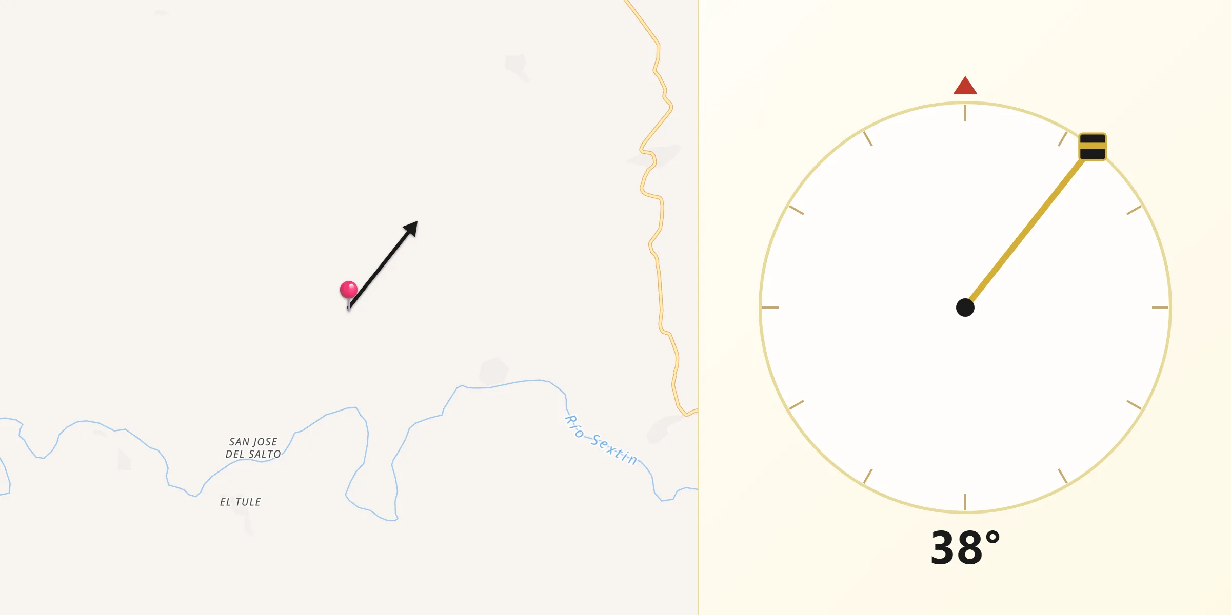 Dirección de la Qibla desde San Bernardo
