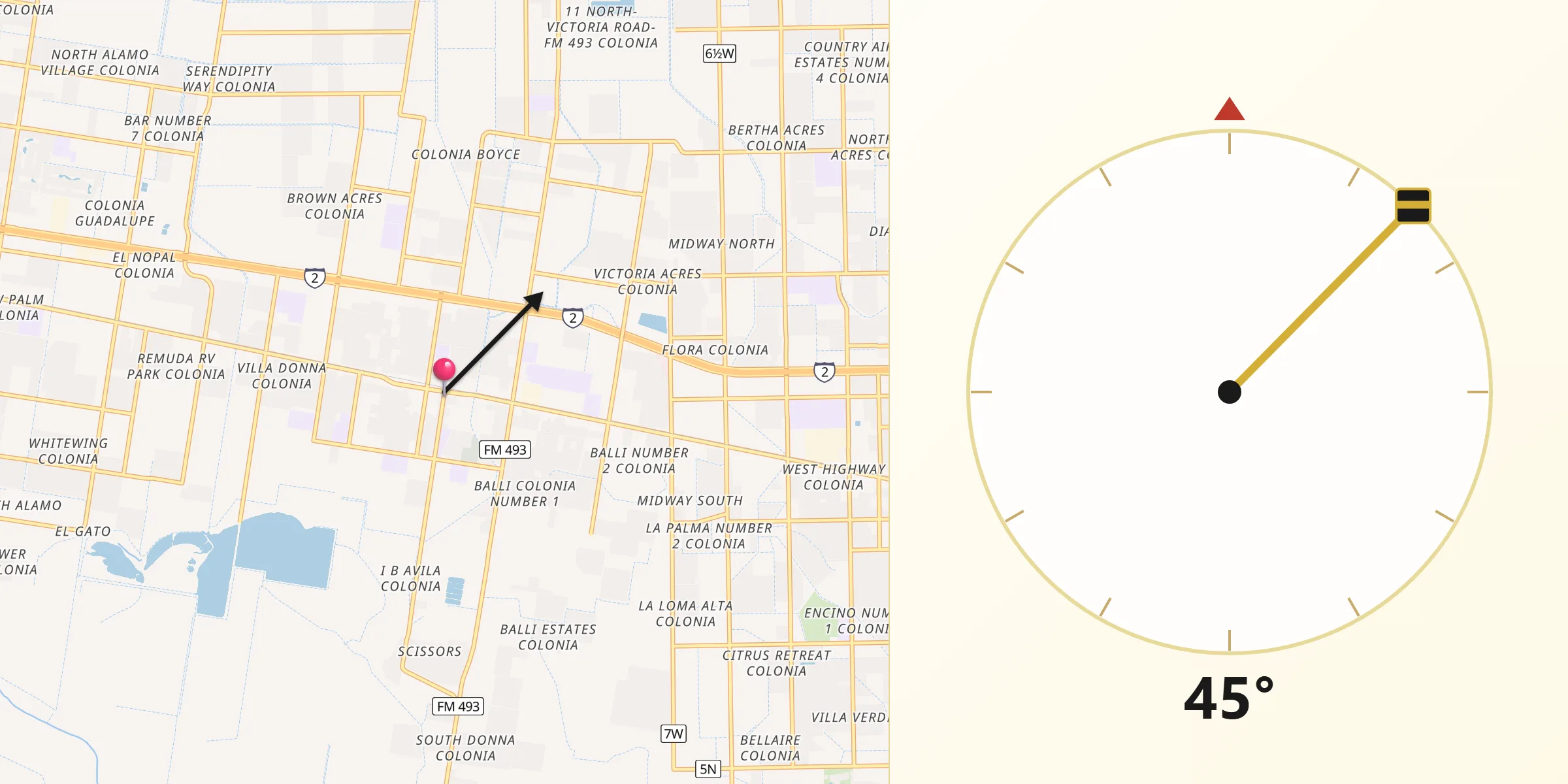 Qibla Direction from Donna