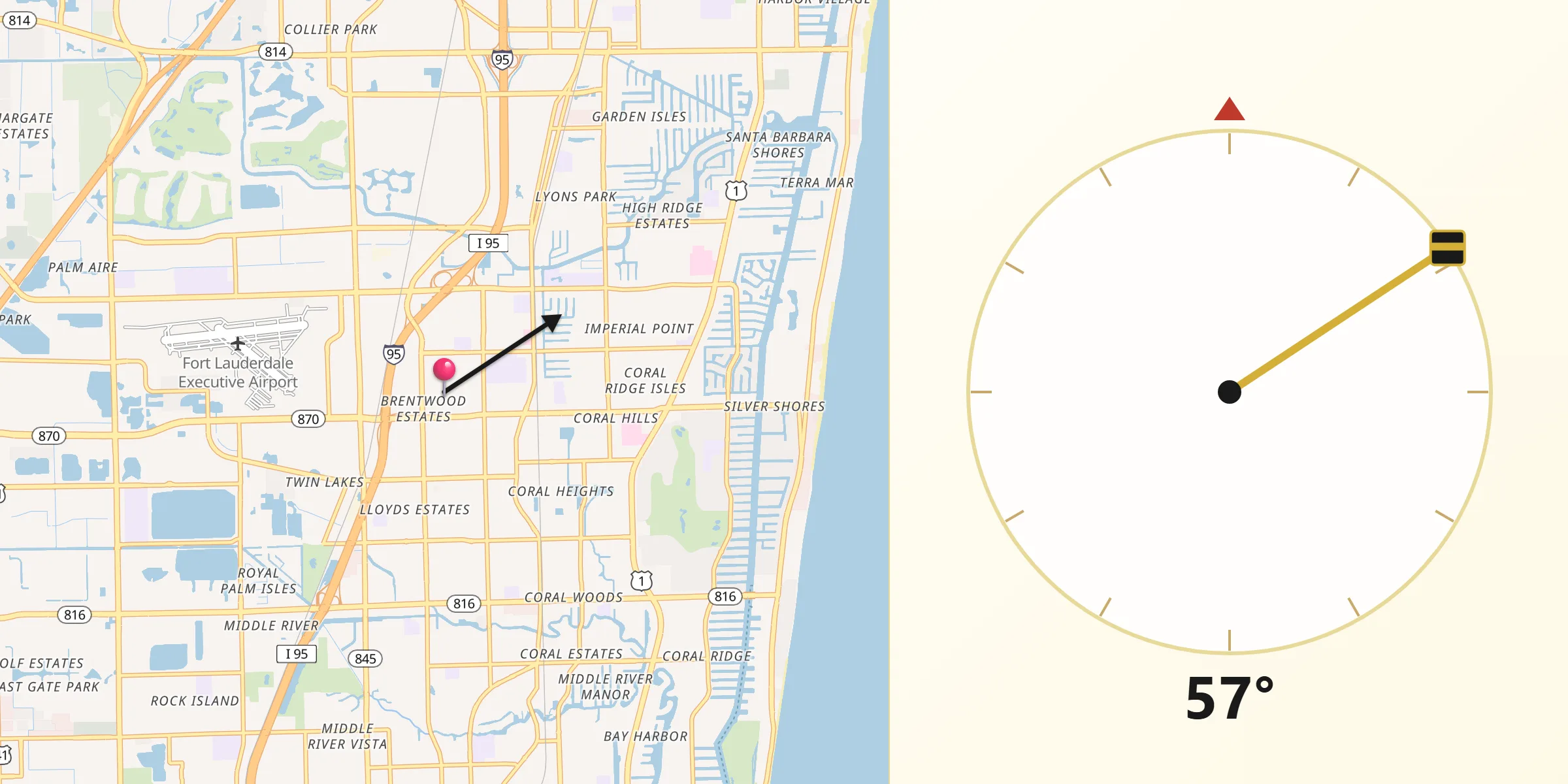 Qibla Direction from North Andrews Gardens