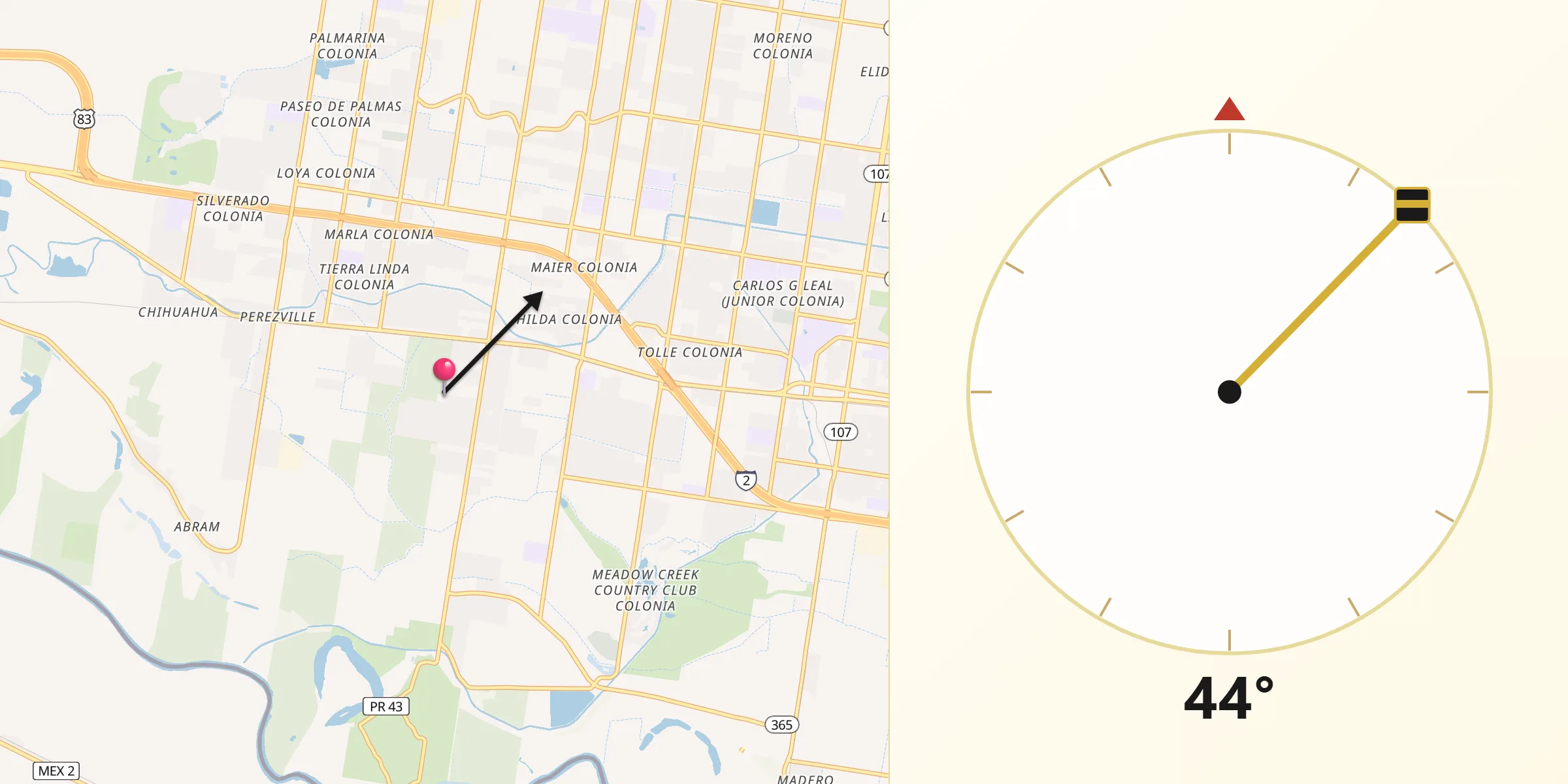 Qibla Direction from Palmview South