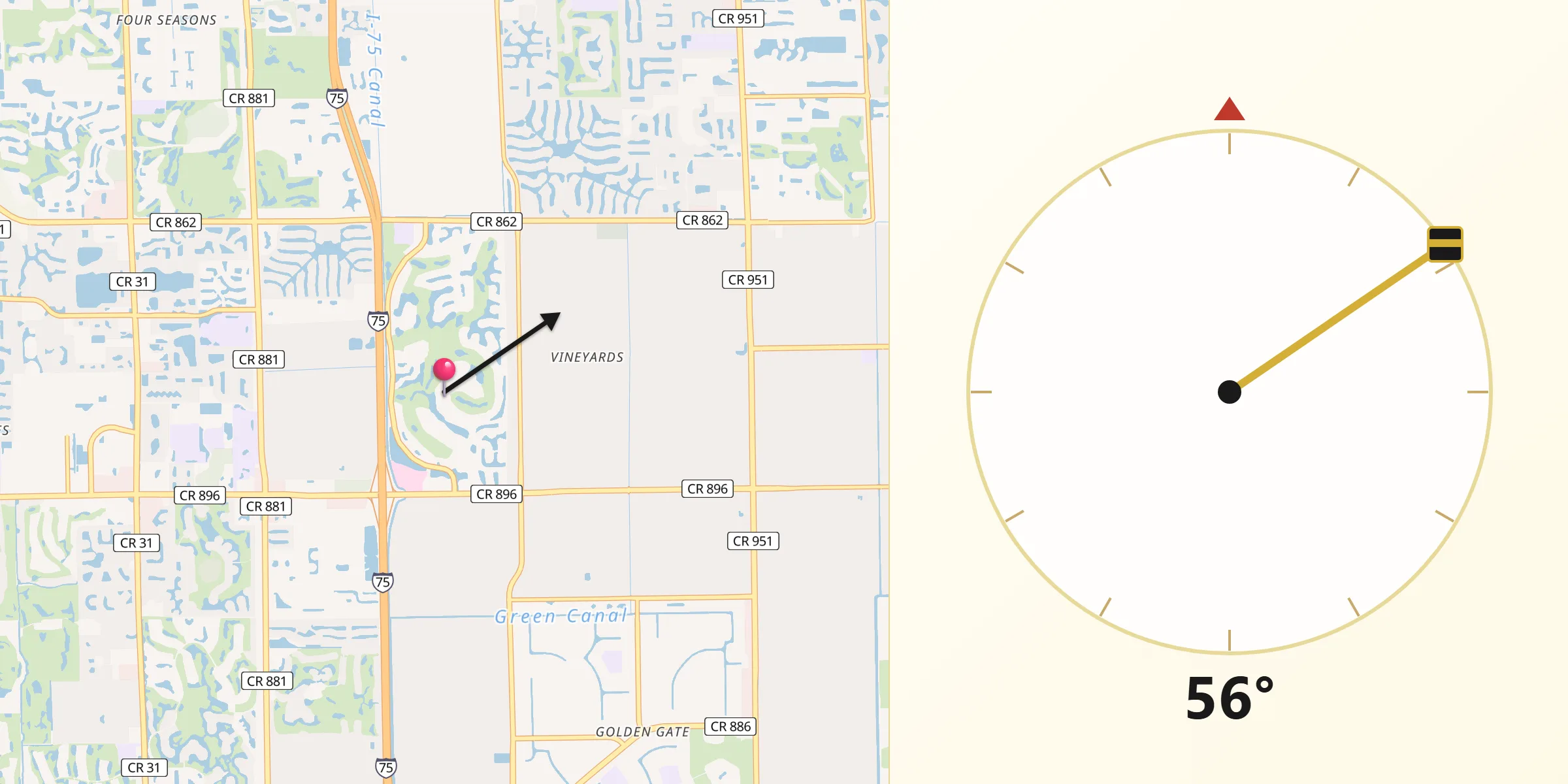 Qibla Direction from Vineyards