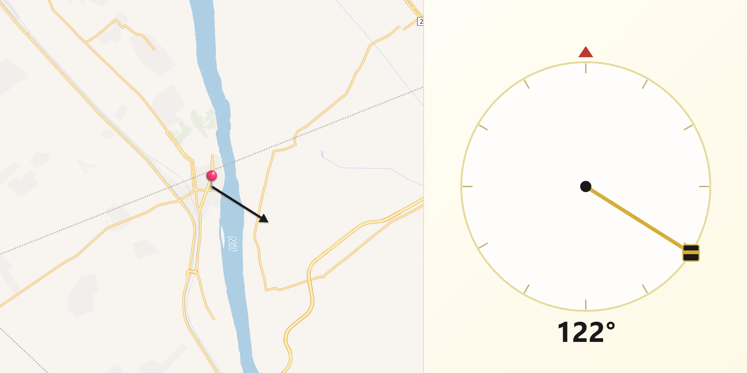 Qibla Direction from Al Balyanā