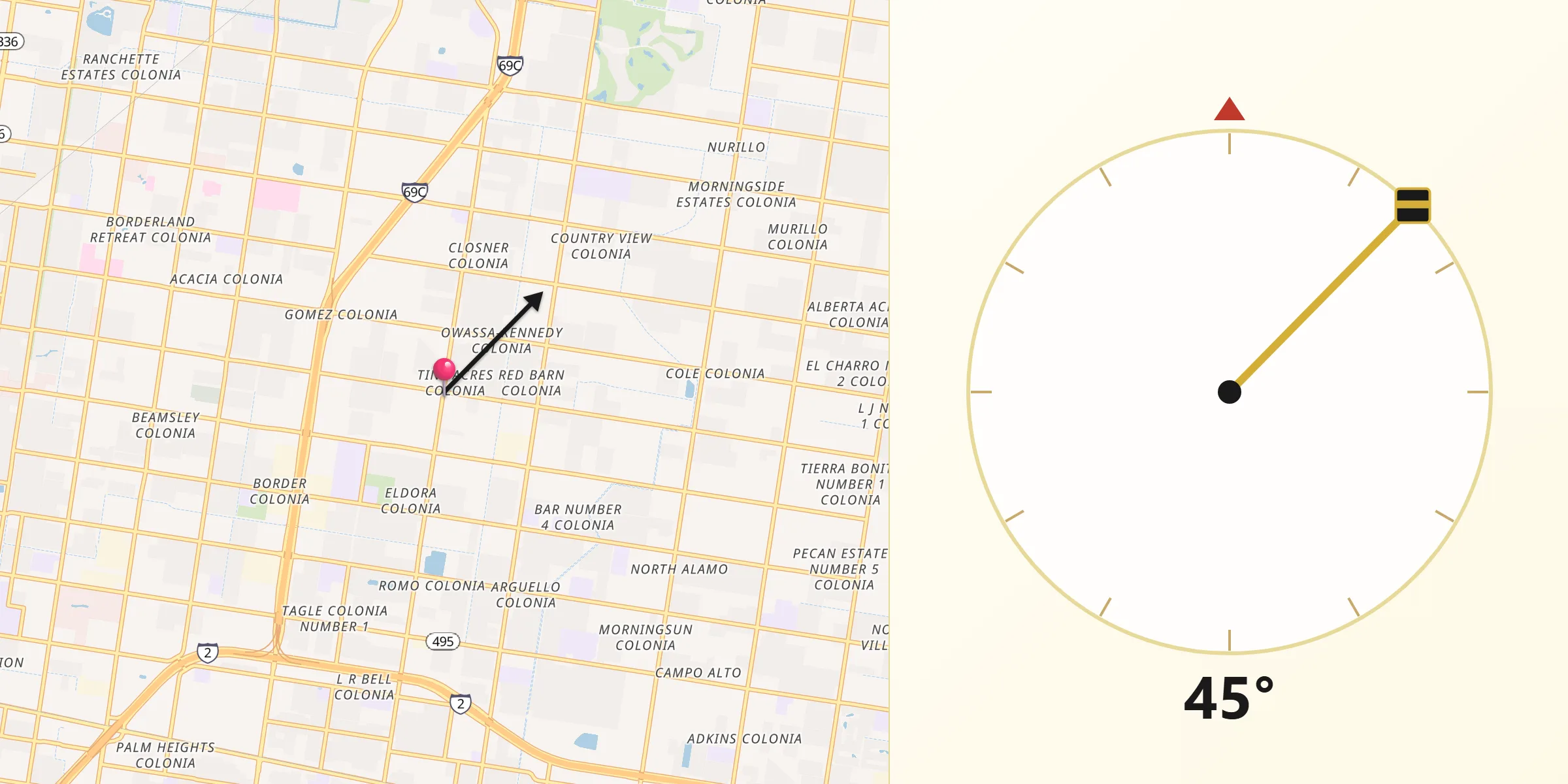 Qibla Direction from Lopezville