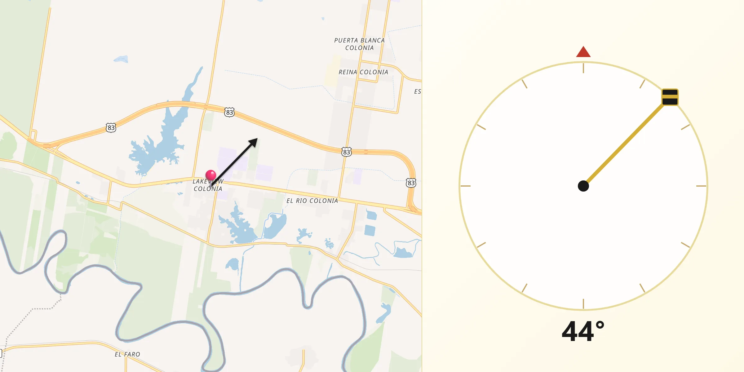 Qibla Direction from La Joya