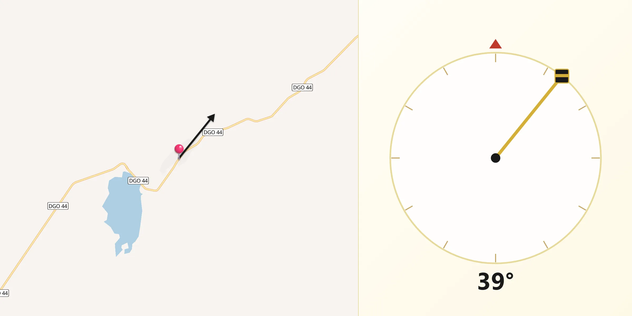 Dirección de la Qibla desde Villa Hidalgo