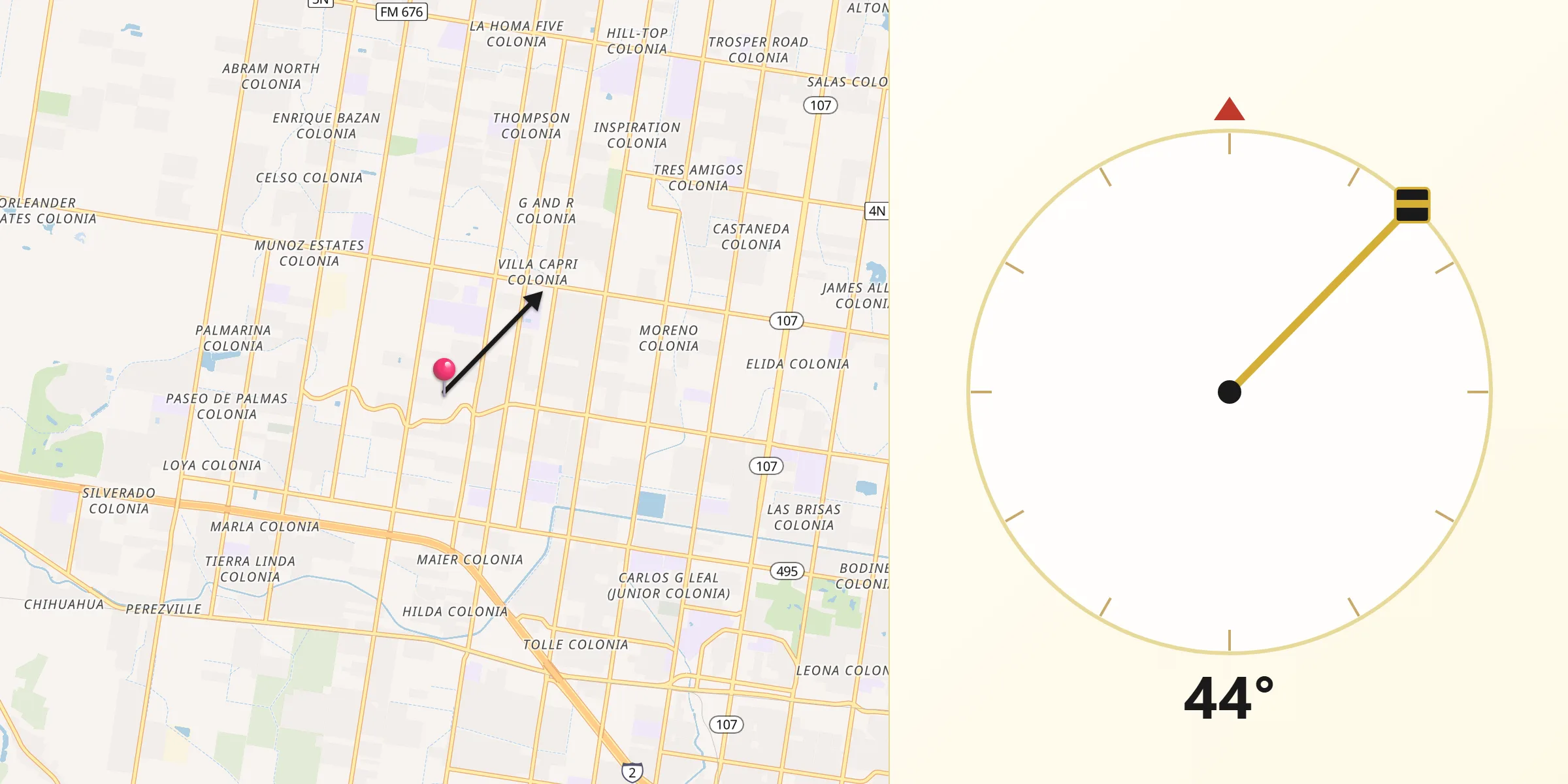 Qibla Direction from La Homa