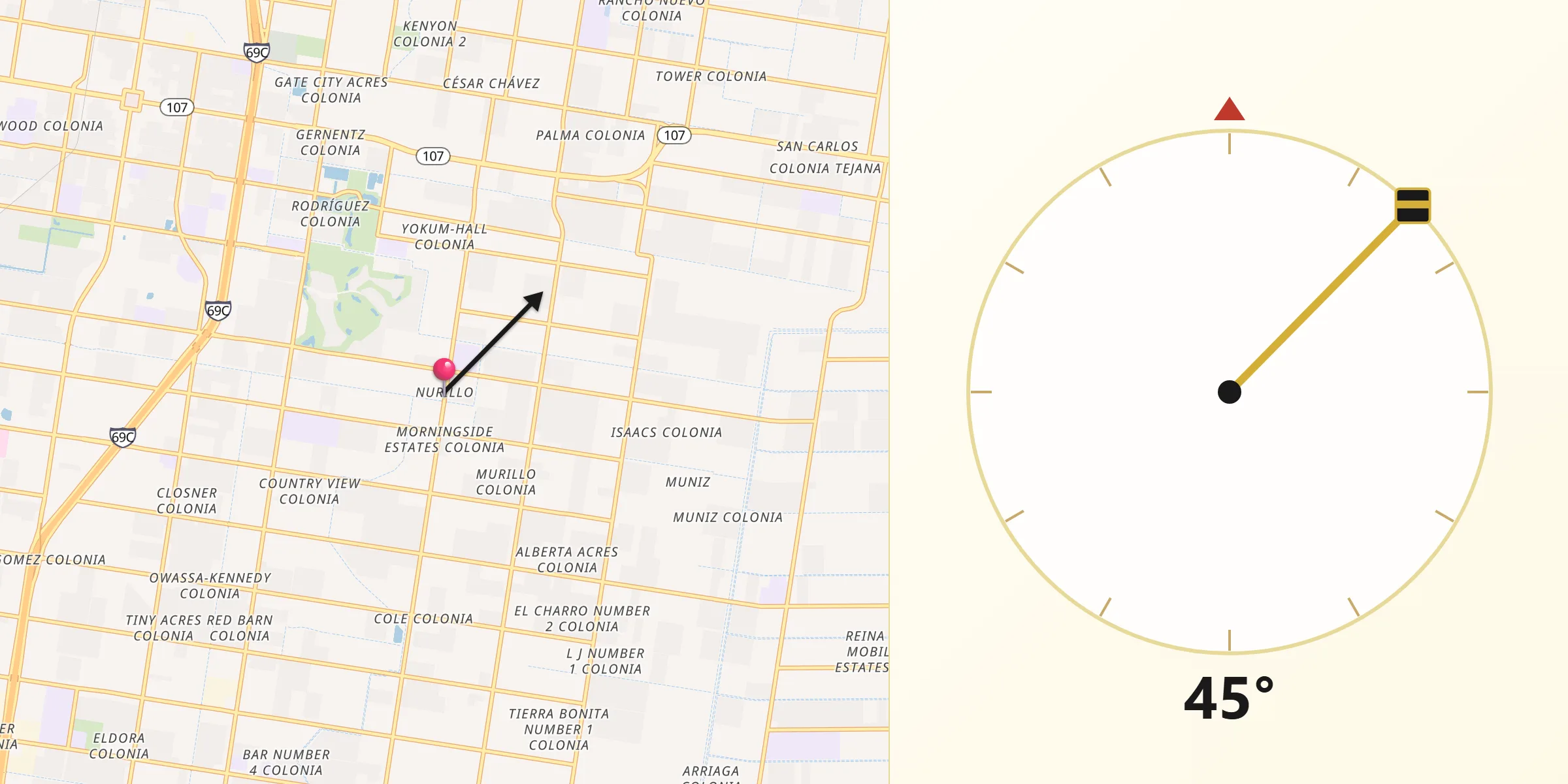 Qibla Direction from Nurillo