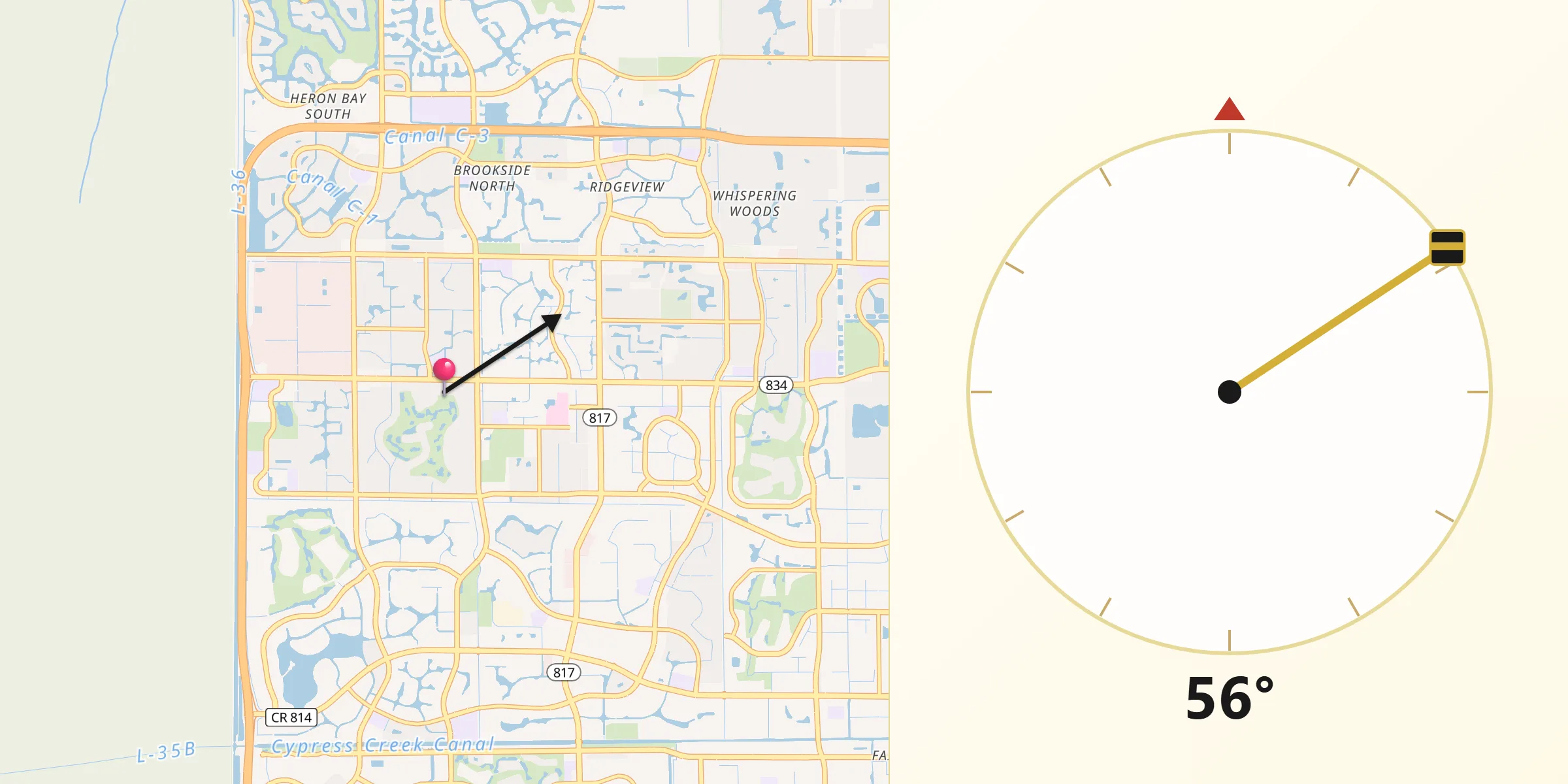 Qibla Direction from Coral Springs