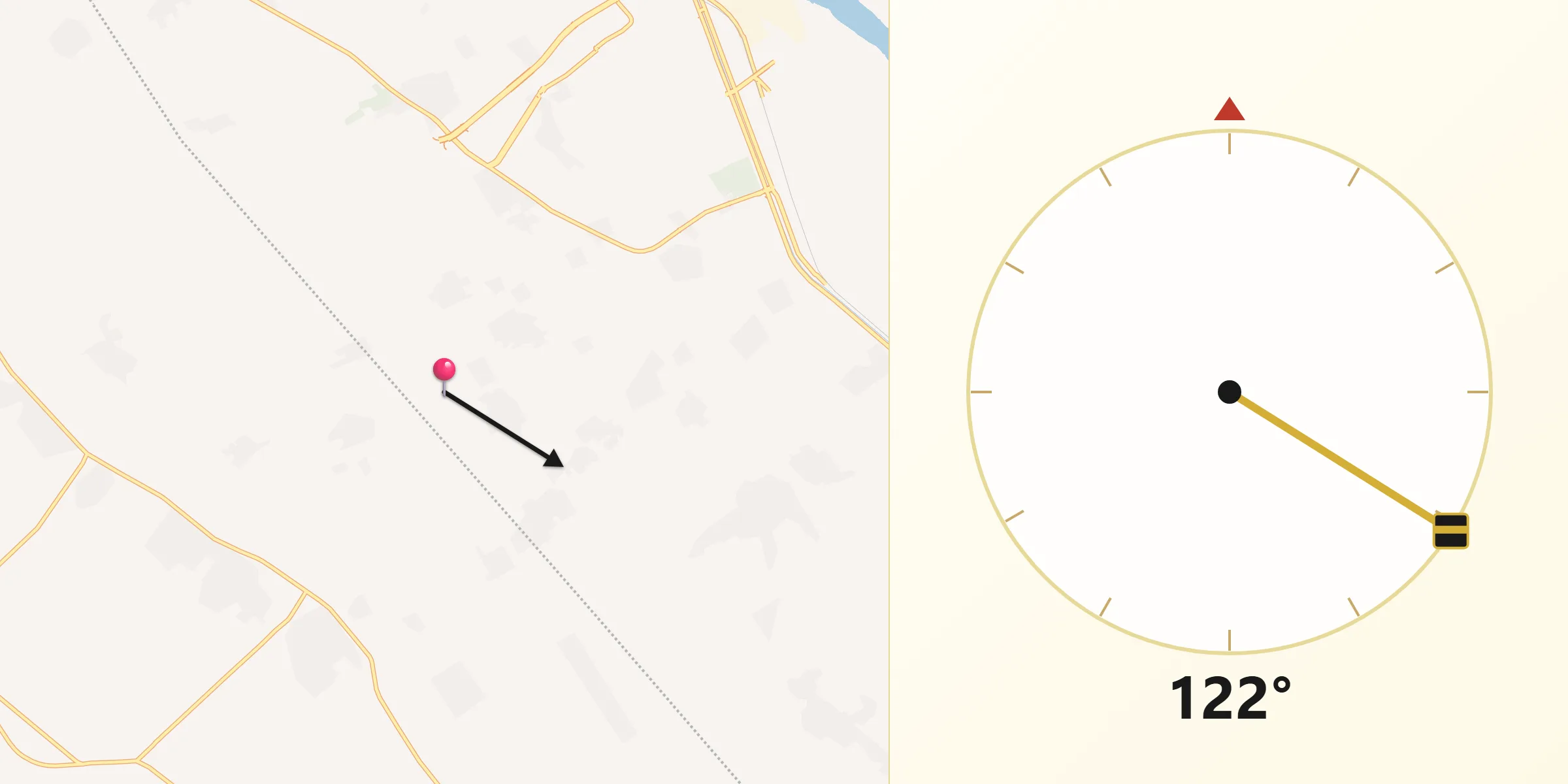 اتجاه القبلة من مركز جرجا