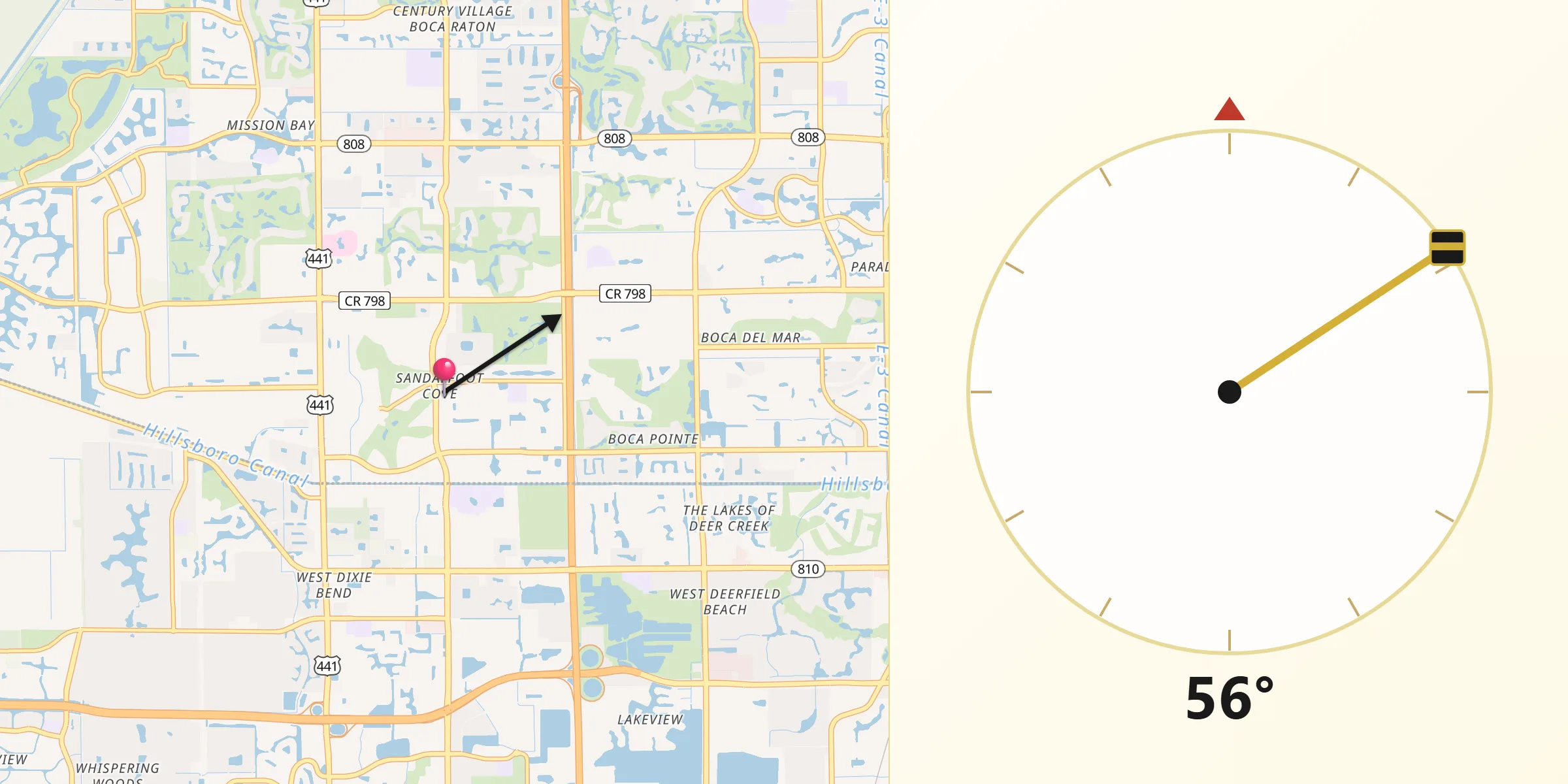 Qibla Direction from Sandalfoot Cove