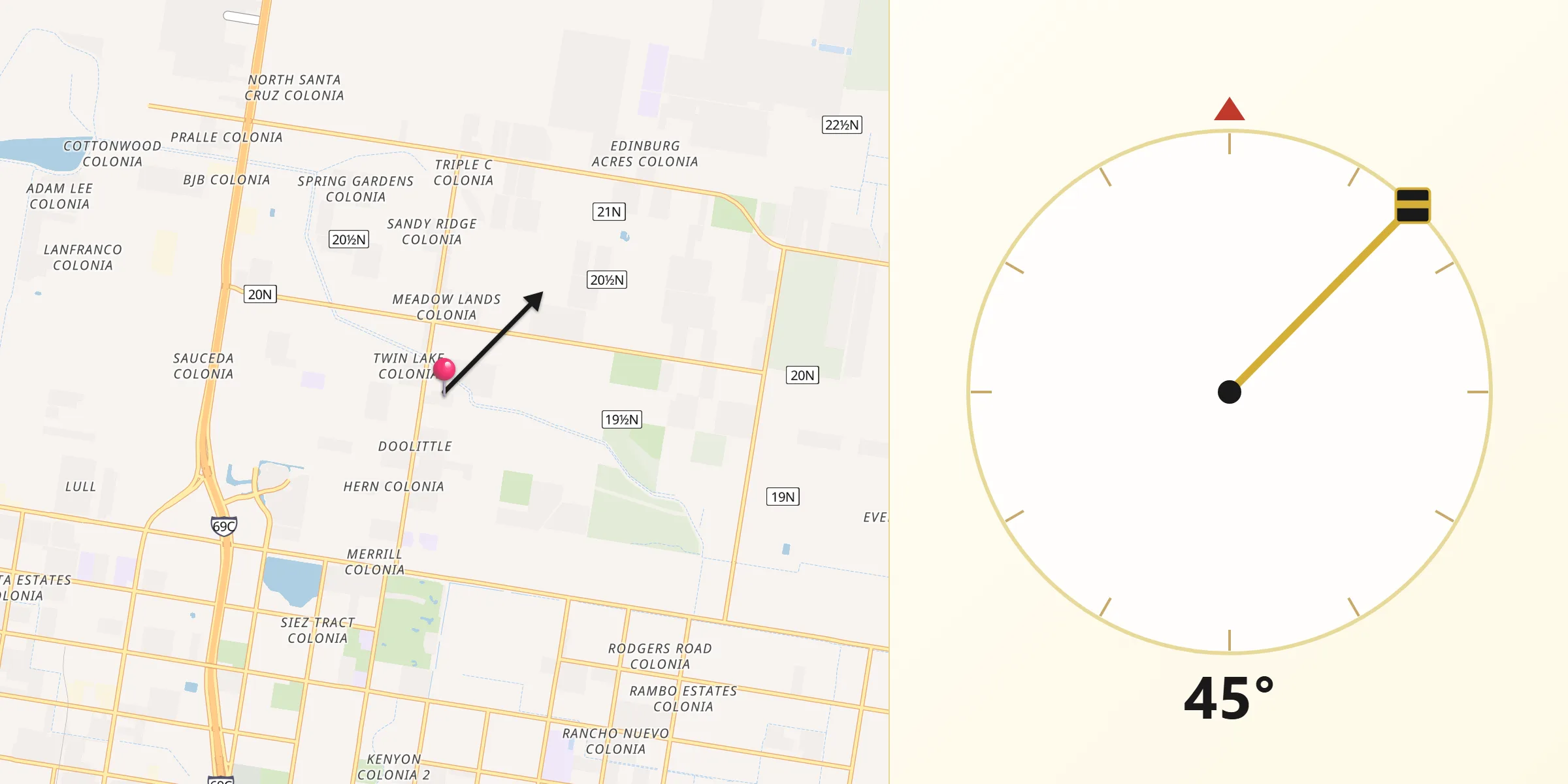 Qibla Direction from Doolittle