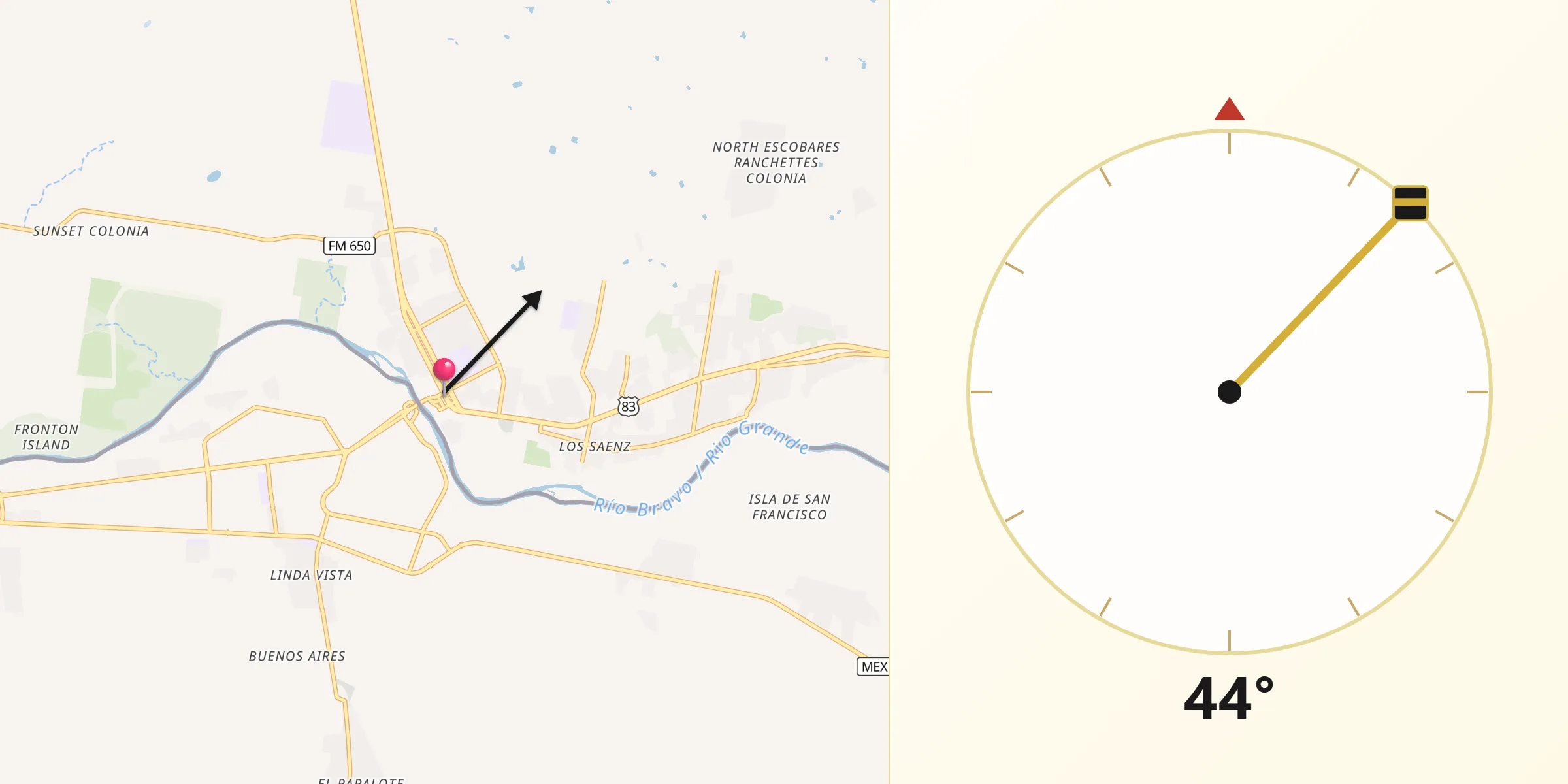 Qibla Direction from Roma