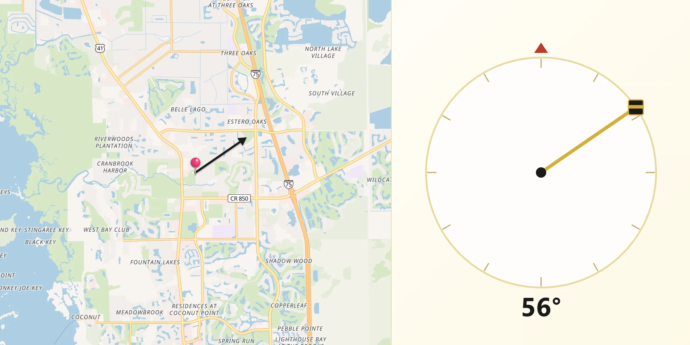 Qibla Direction from Estero