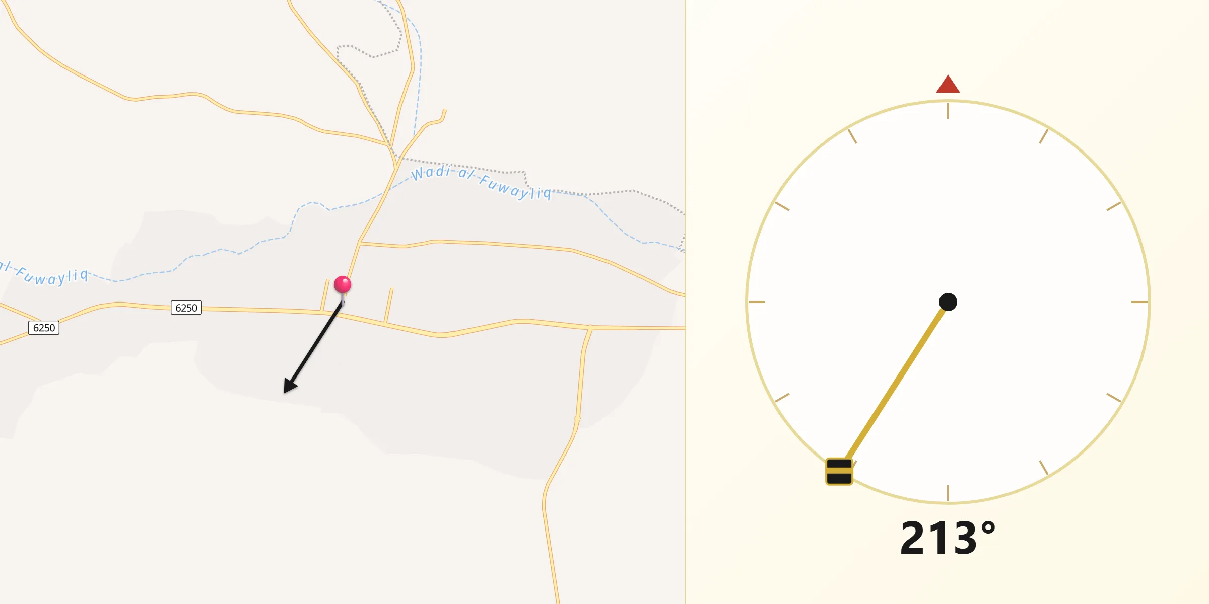 اتجاه القبلة من الفويلق