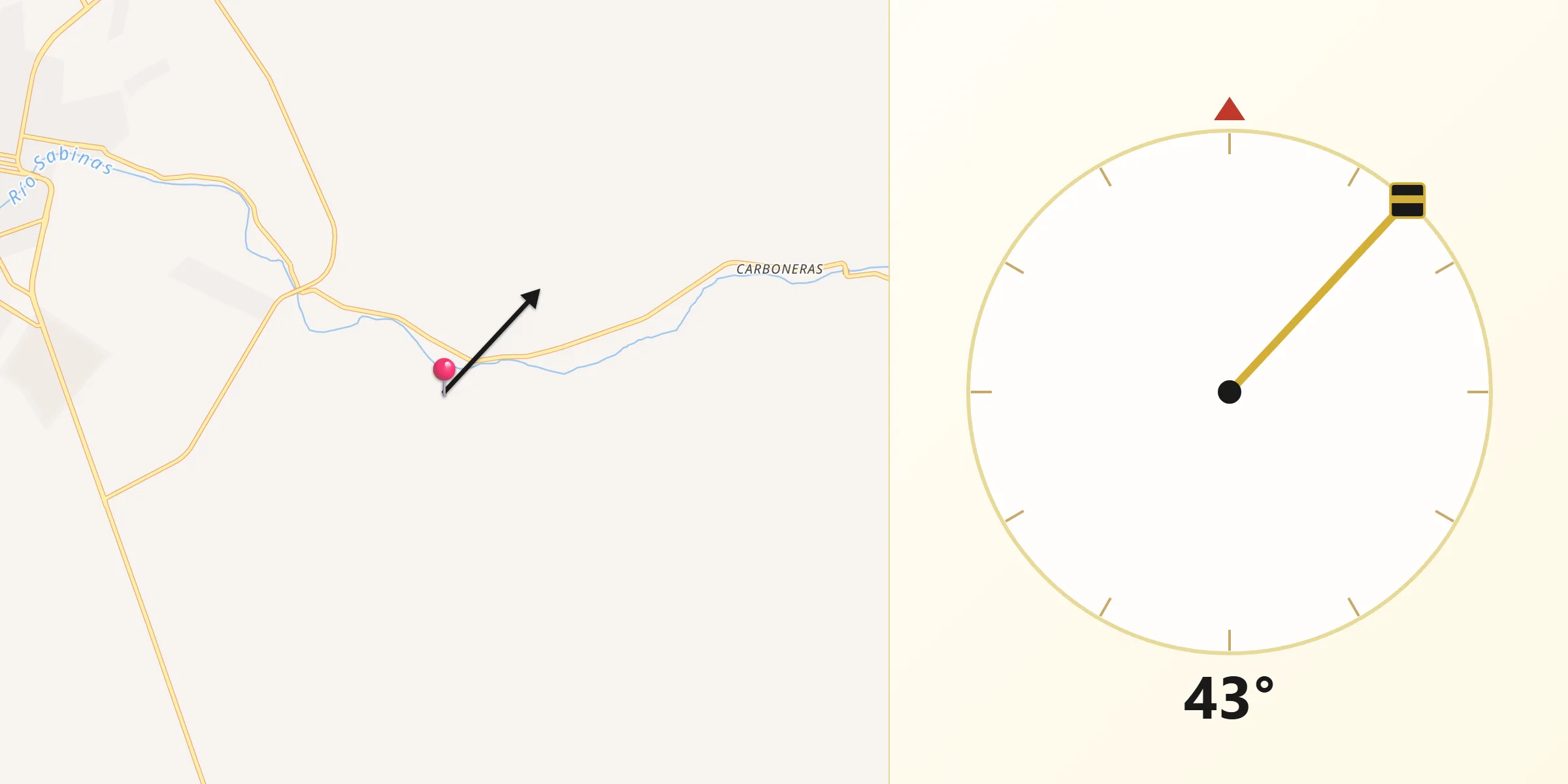 Dirección de la Qibla desde Constitución