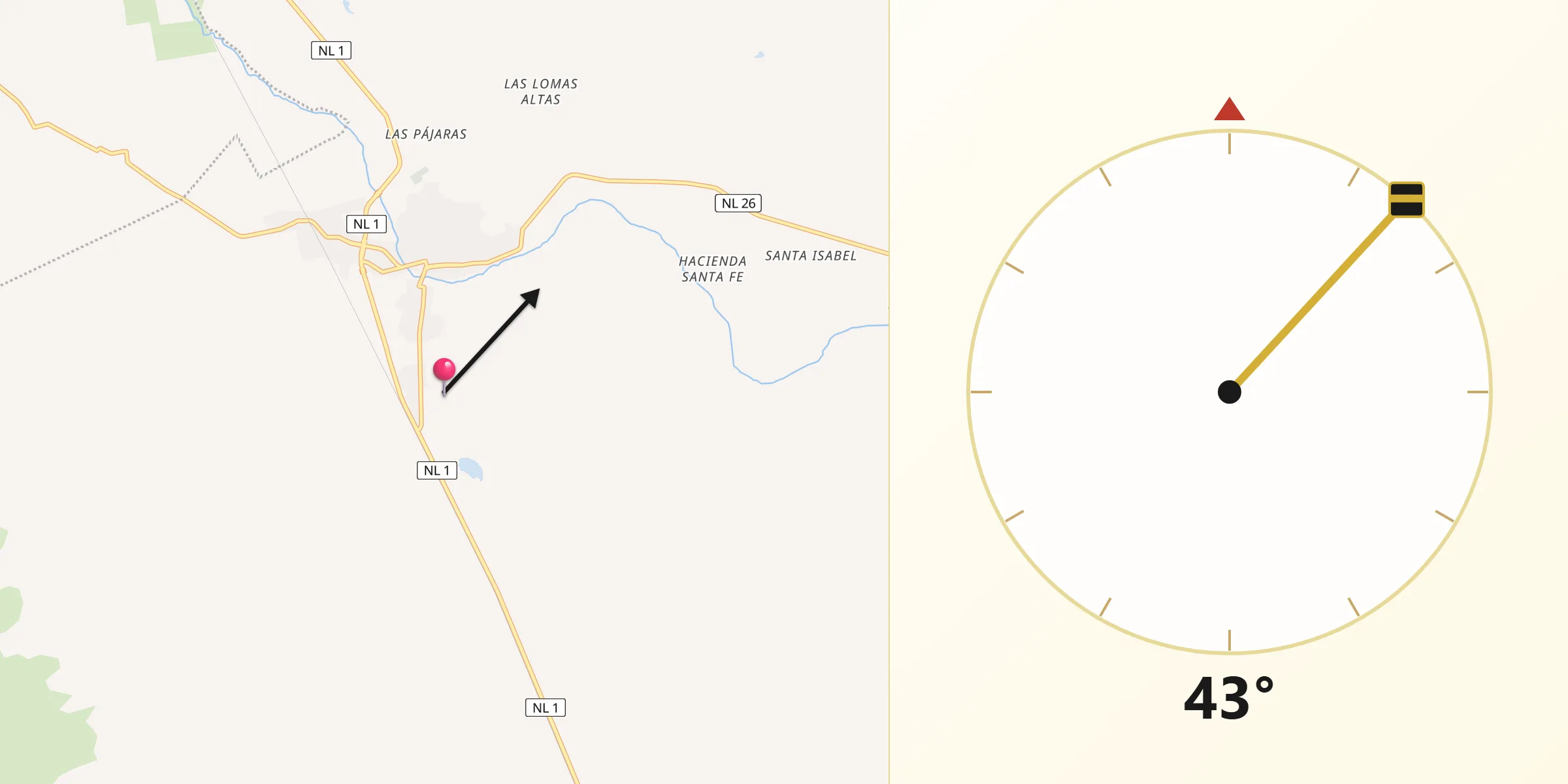 Dirección de la Qibla desde Rubén Carlos Gallegos Reyes Villaldama