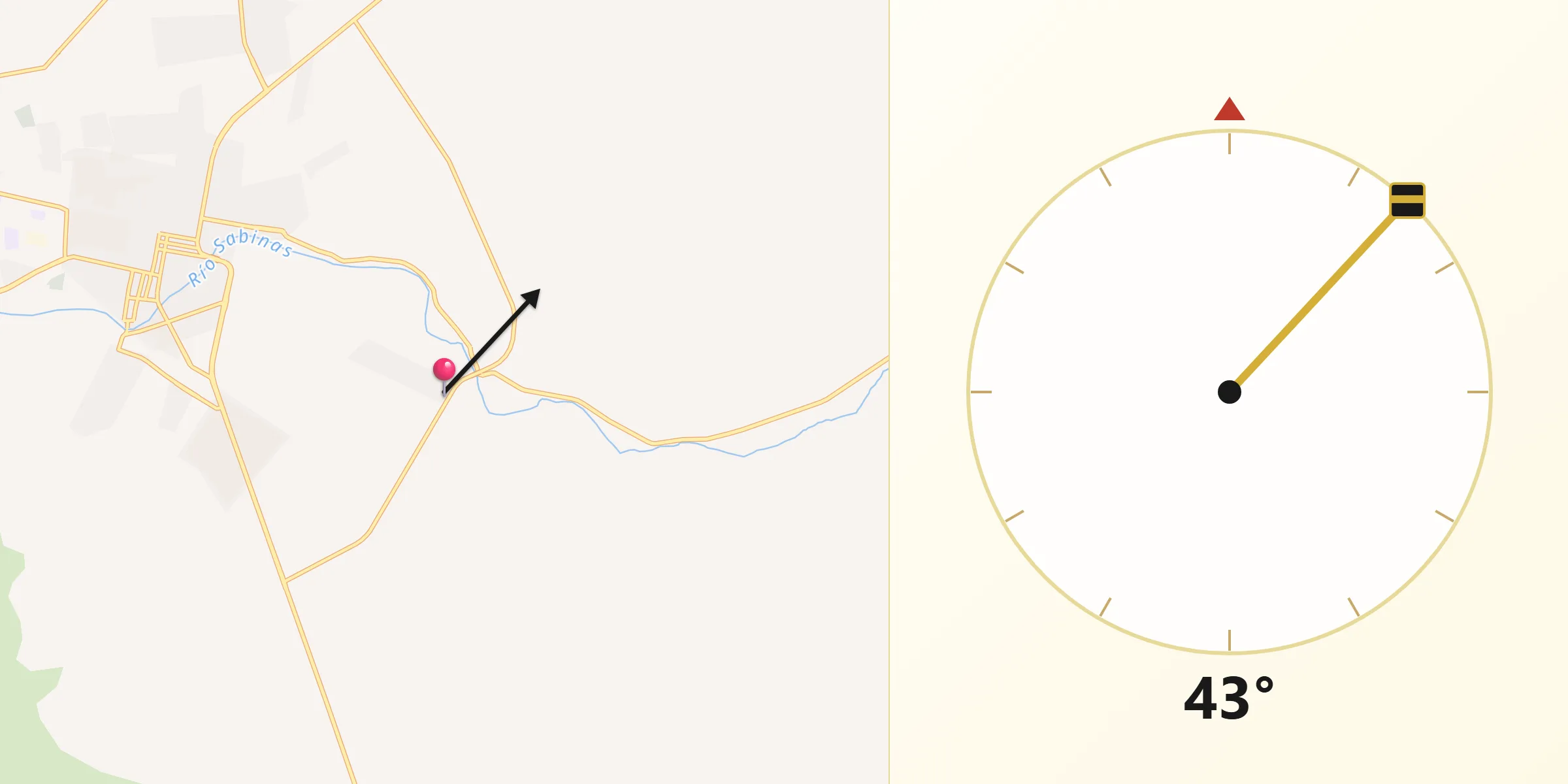 Dirección de la Qibla desde Graciano Bortoni