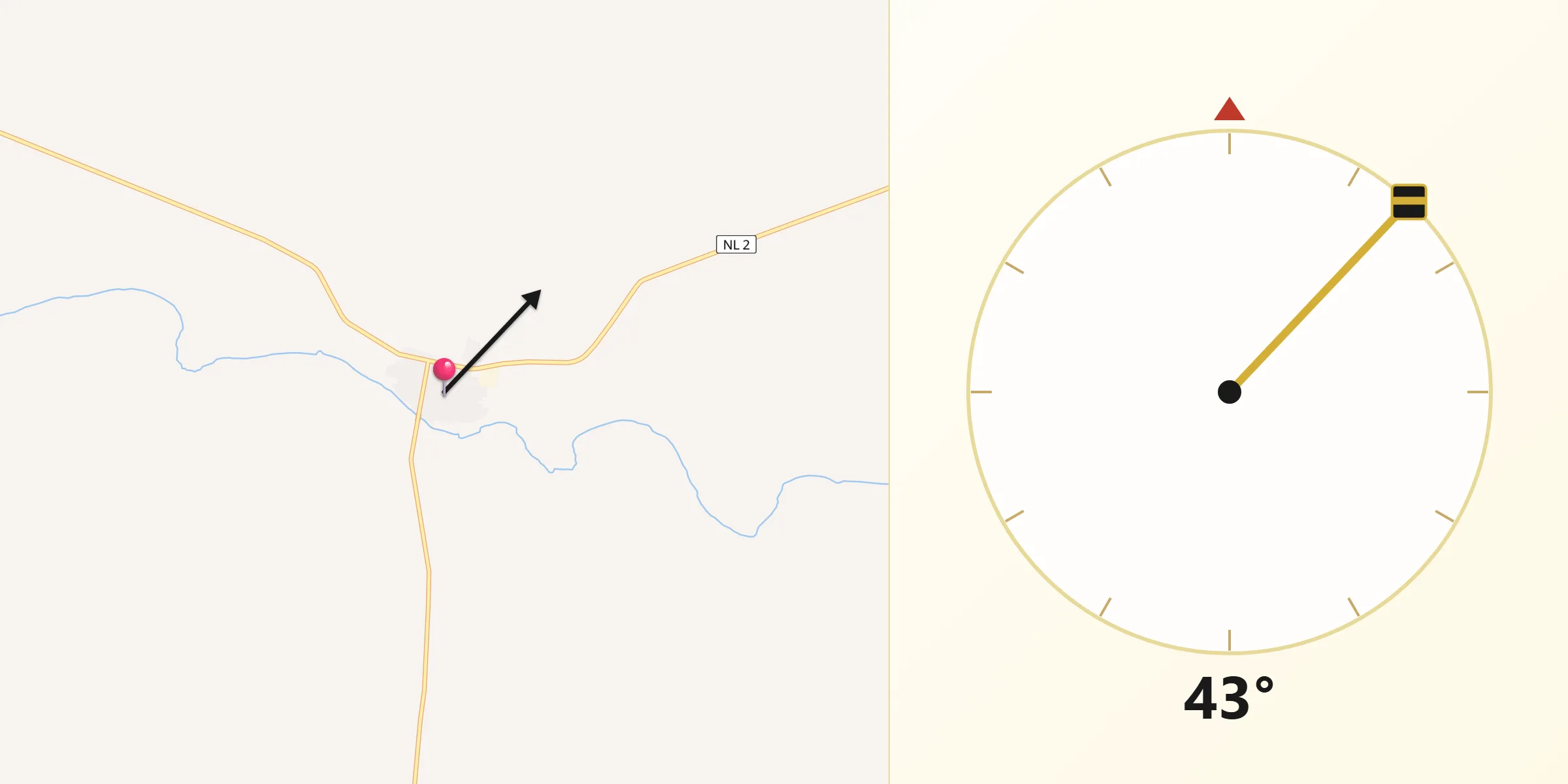 Dirección de la Qibla desde Parás Nuevo León