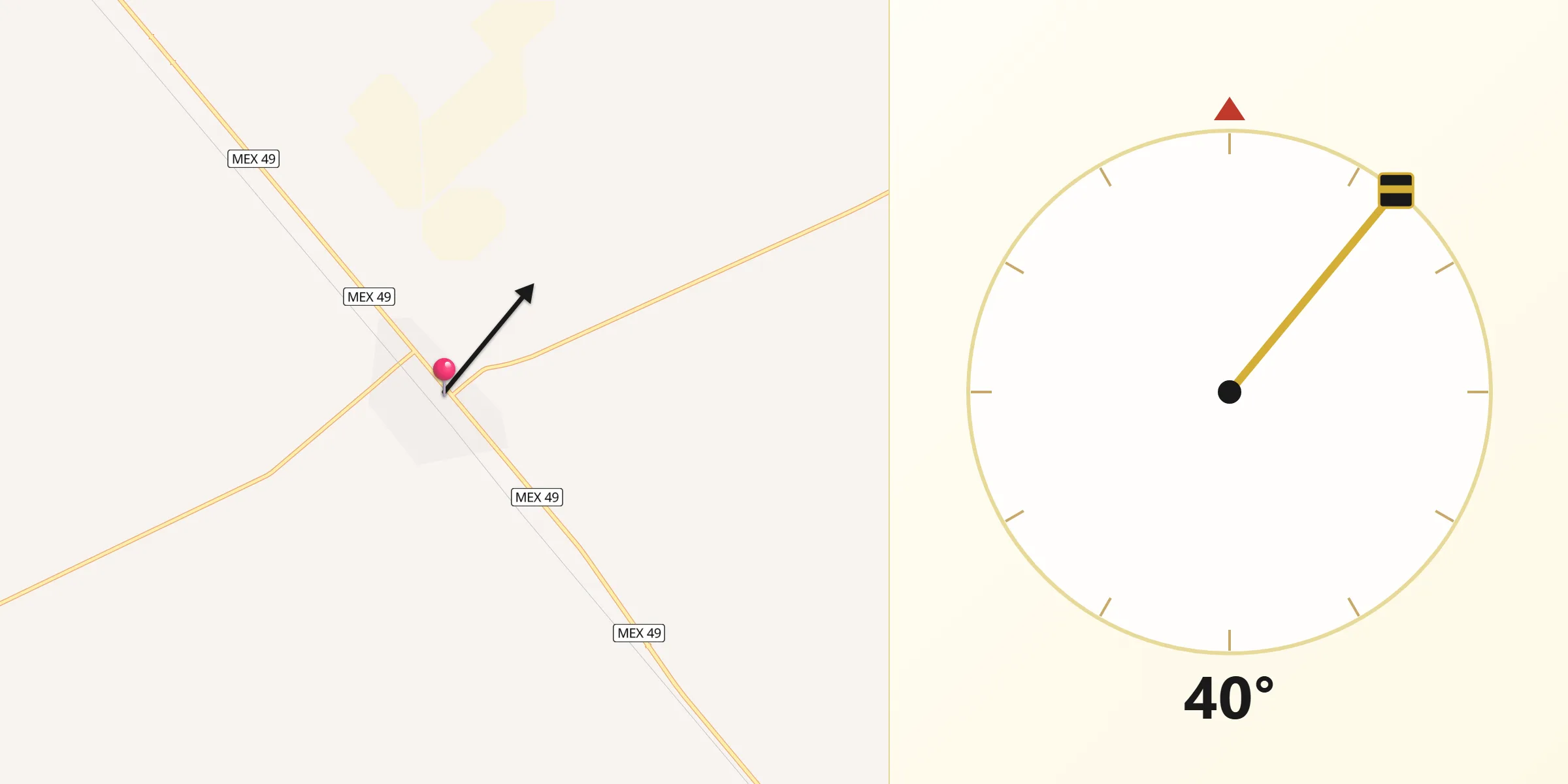 Dirección de la Qibla desde Ceballos