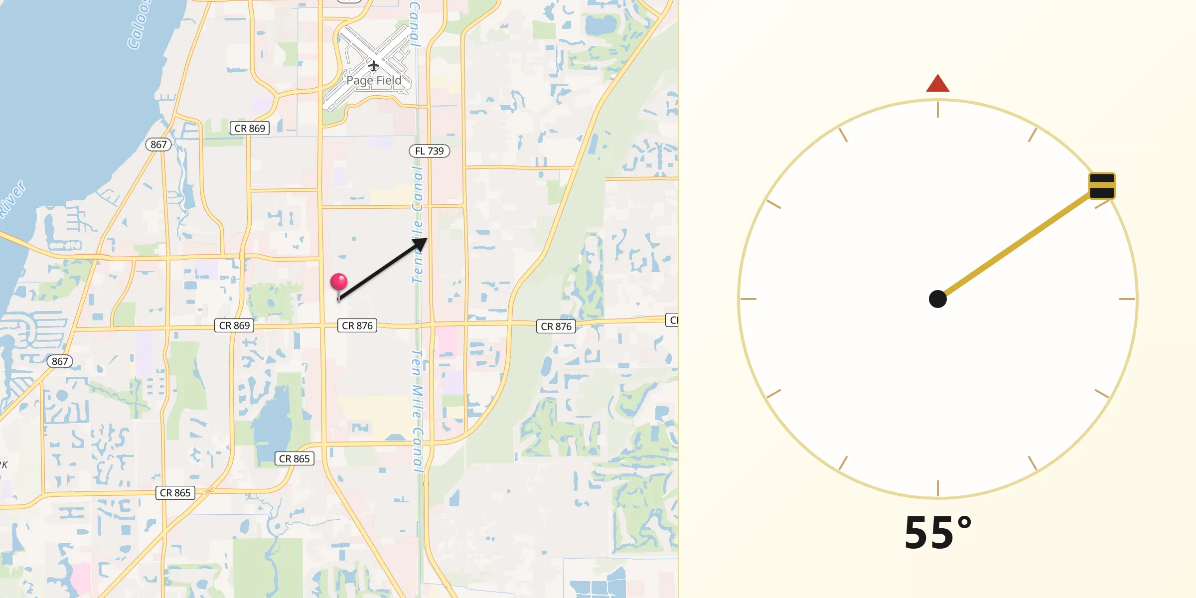 Qibla Direction from Villas