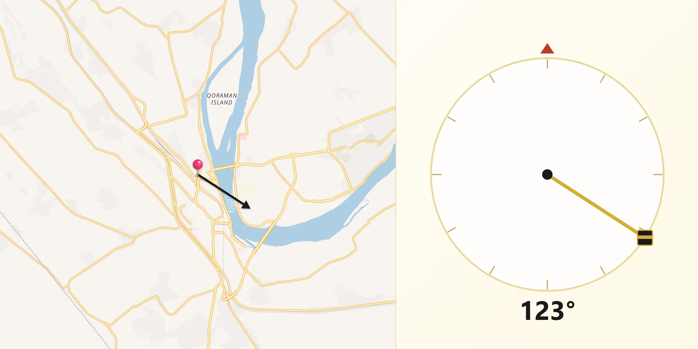 Direzione della Qibla da Sohag
