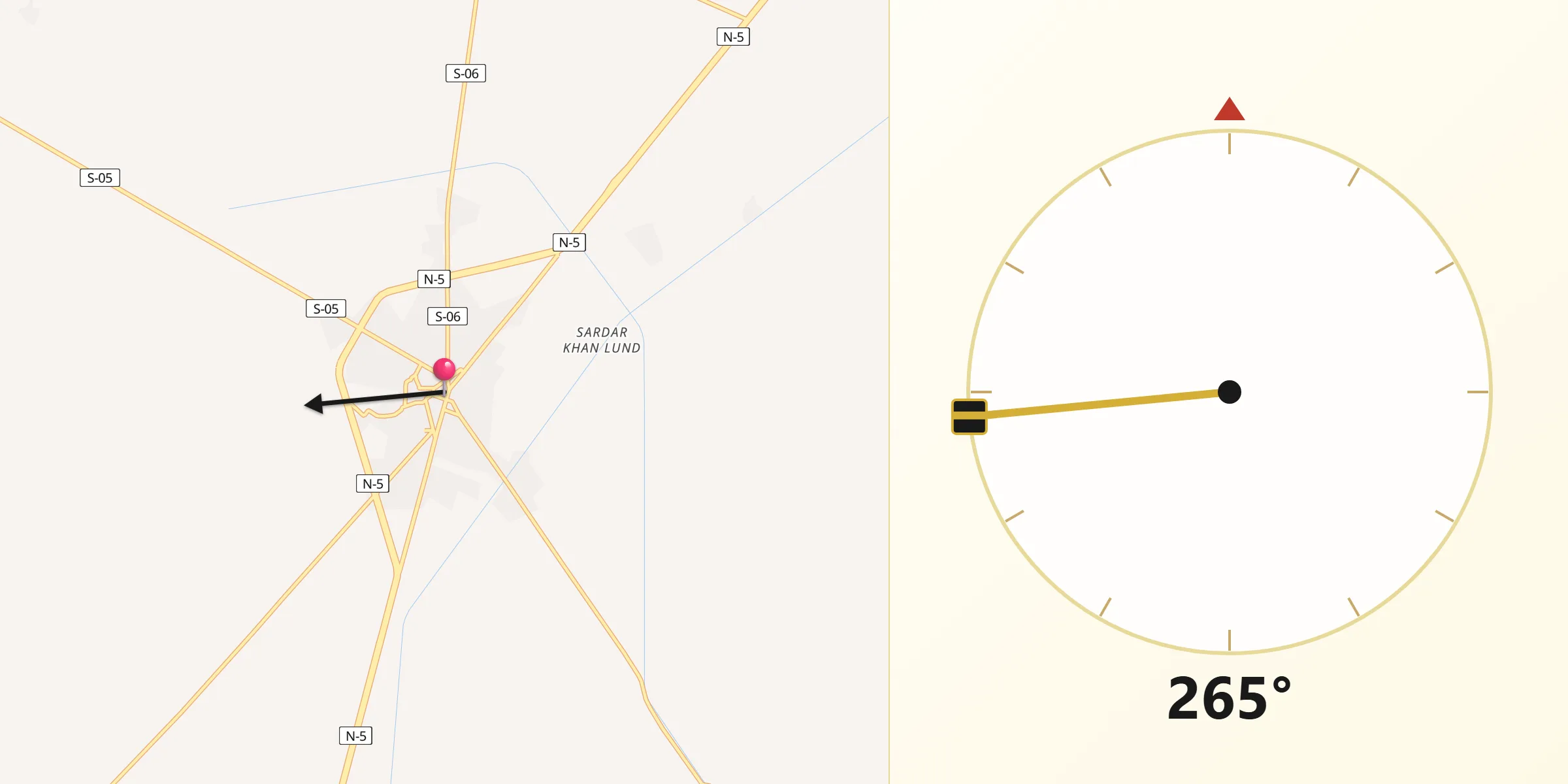 Direction vers la Qibla depuis Moro