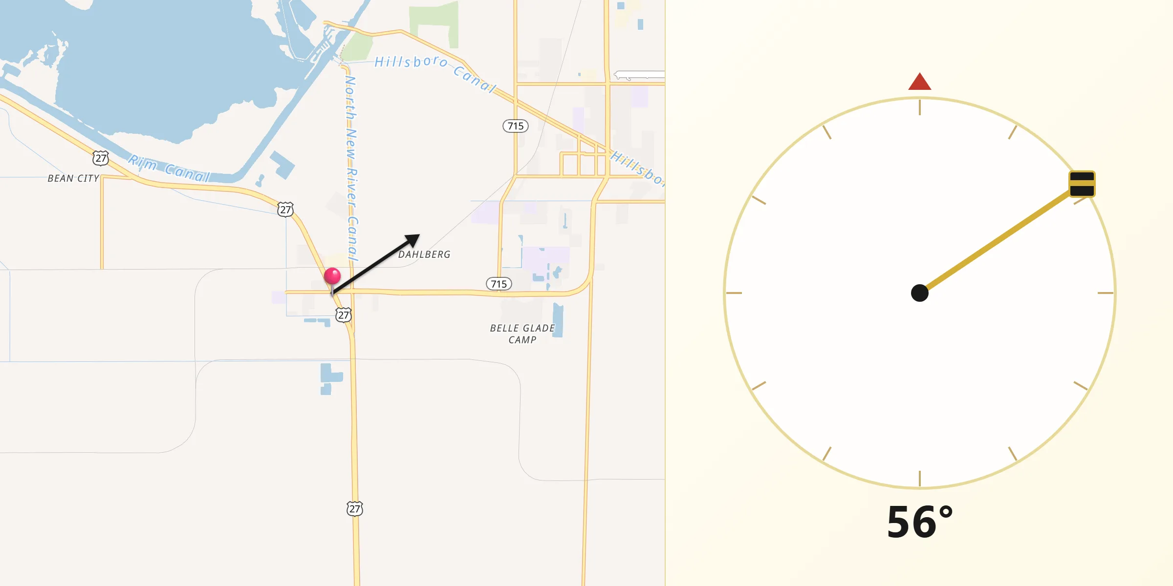 Qibla Direction from South Bay