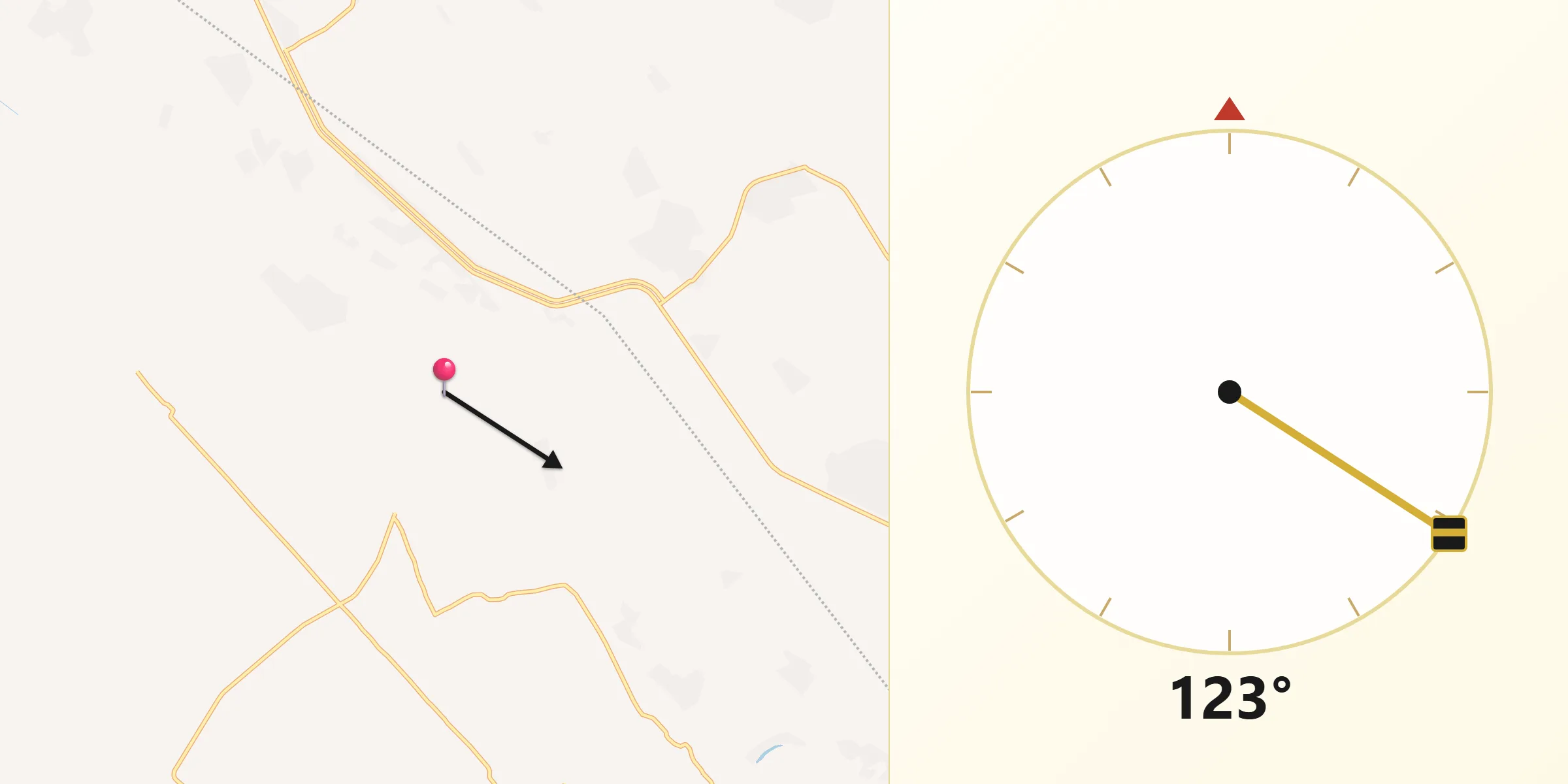 Direction vers la Qibla depuis Juhaynah