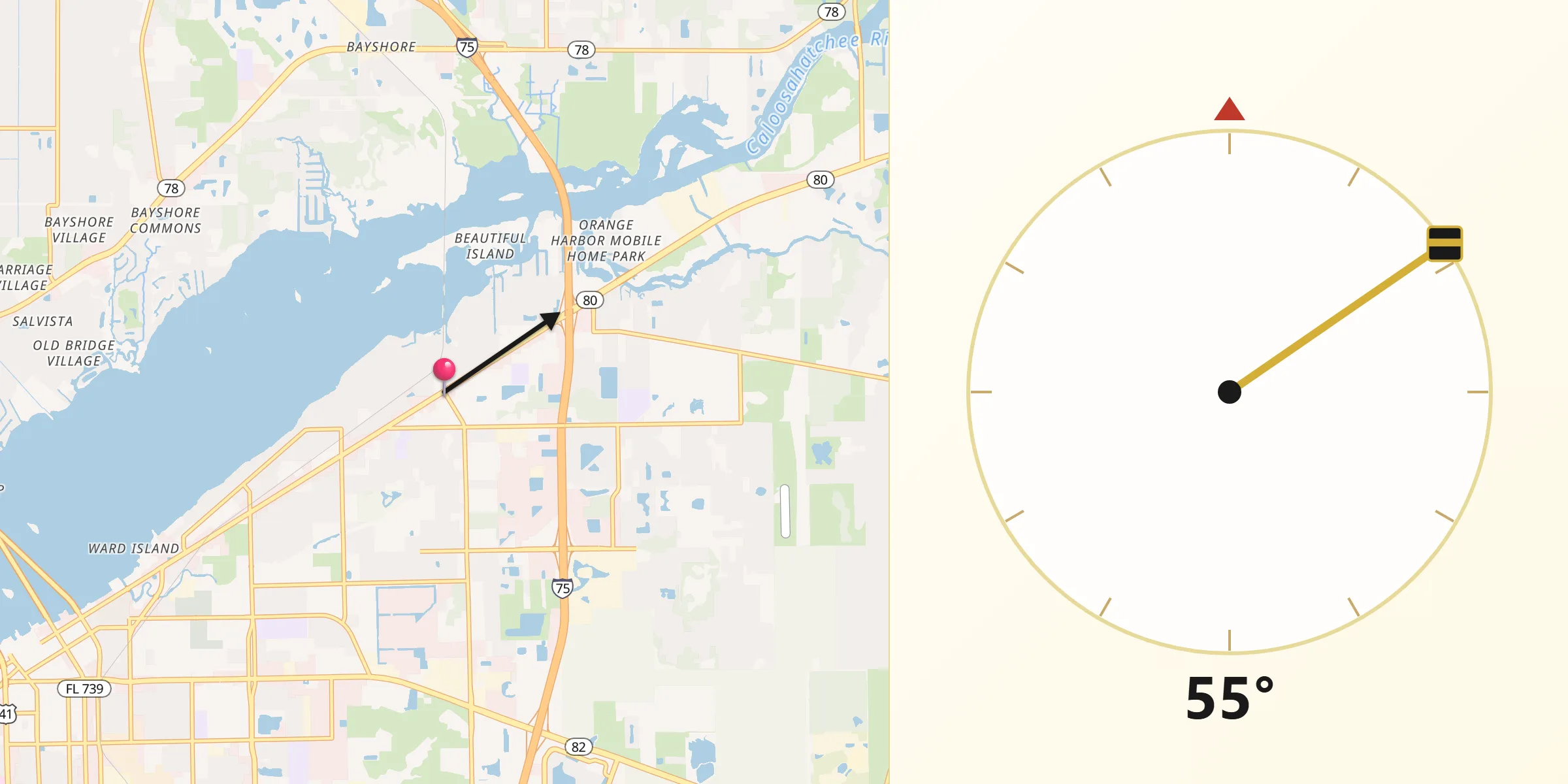 Qibla Direction from Tice