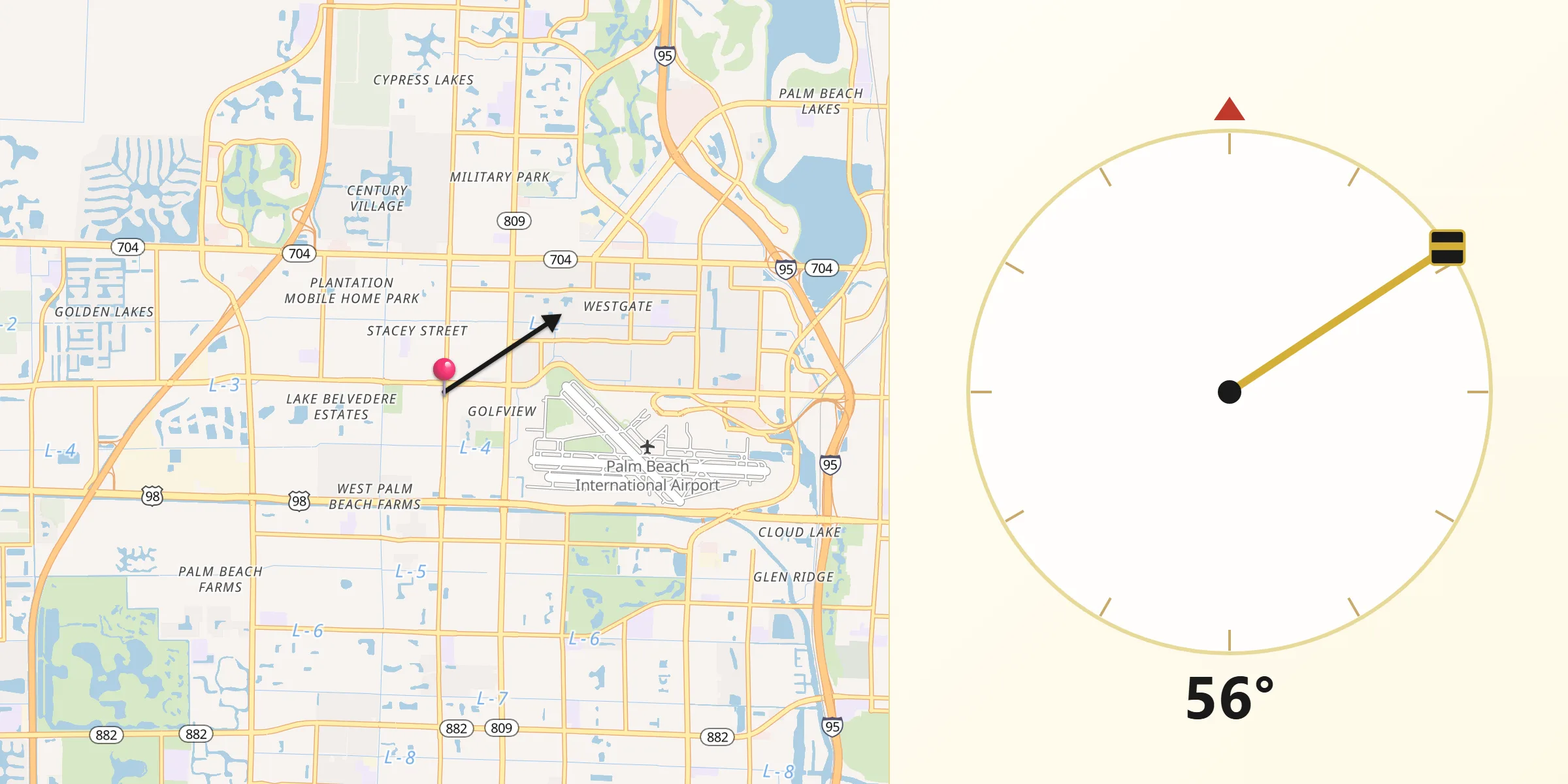 Qibla Direction from Haverhill