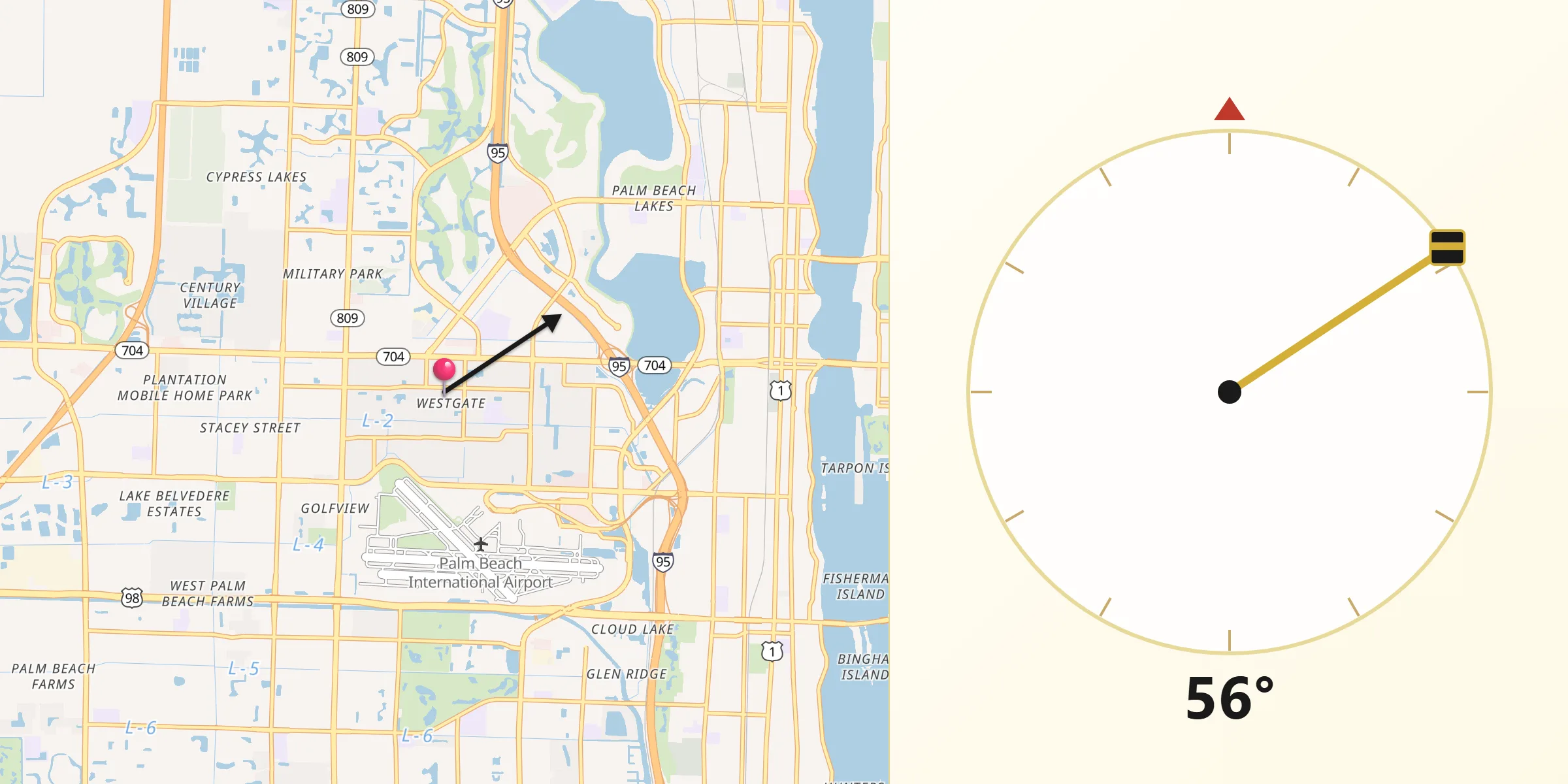 Qibla Direction from West Gate