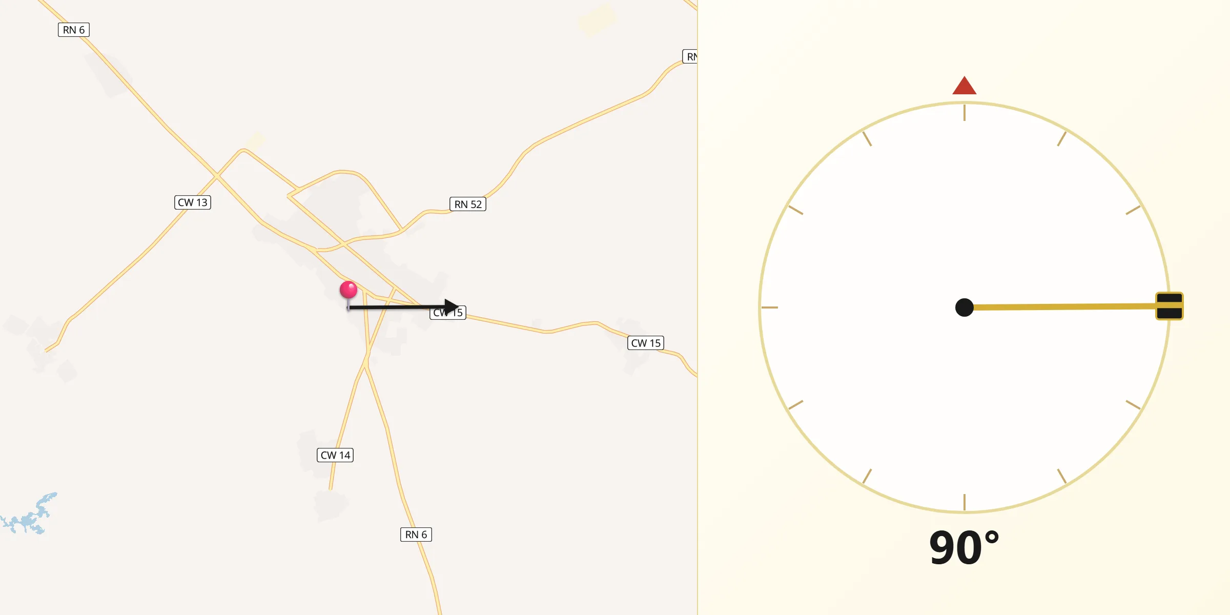 Direction vers la Qibla depuis Reggane