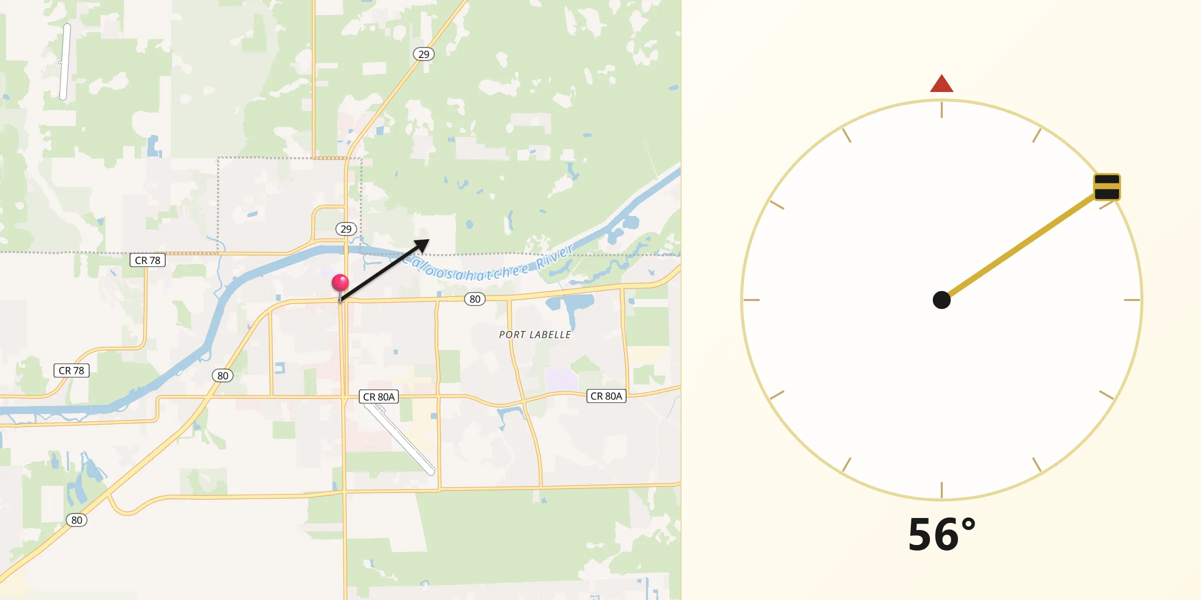 Qibla Direction from LaBelle