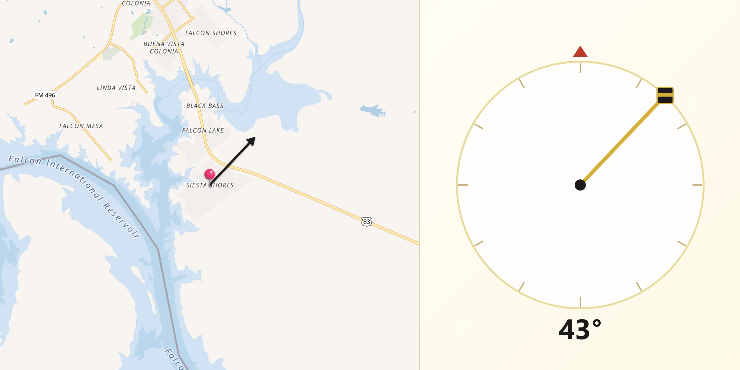 Qibla Direction from Siesta Shores