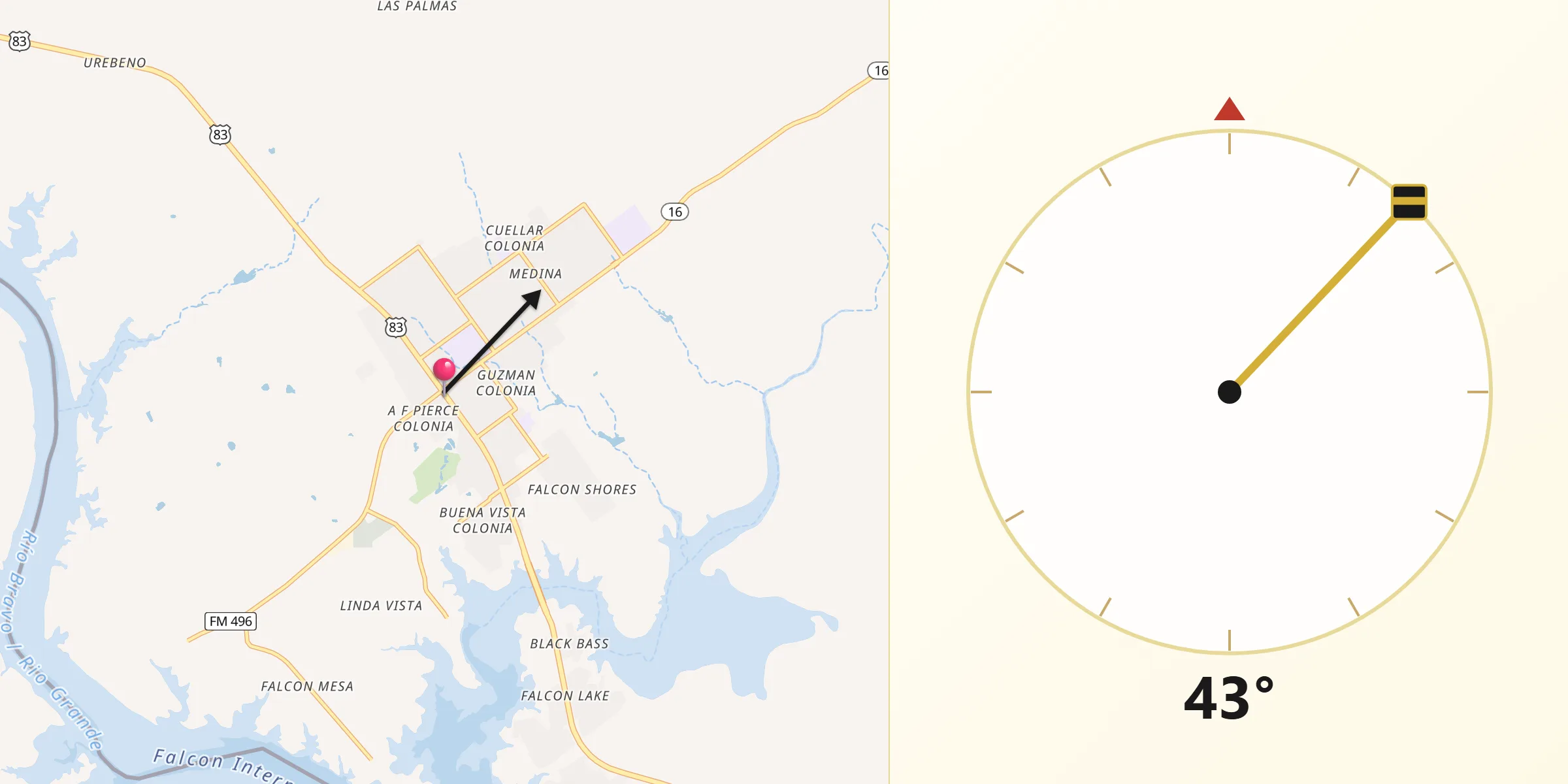 Qibla Direction from Zapata