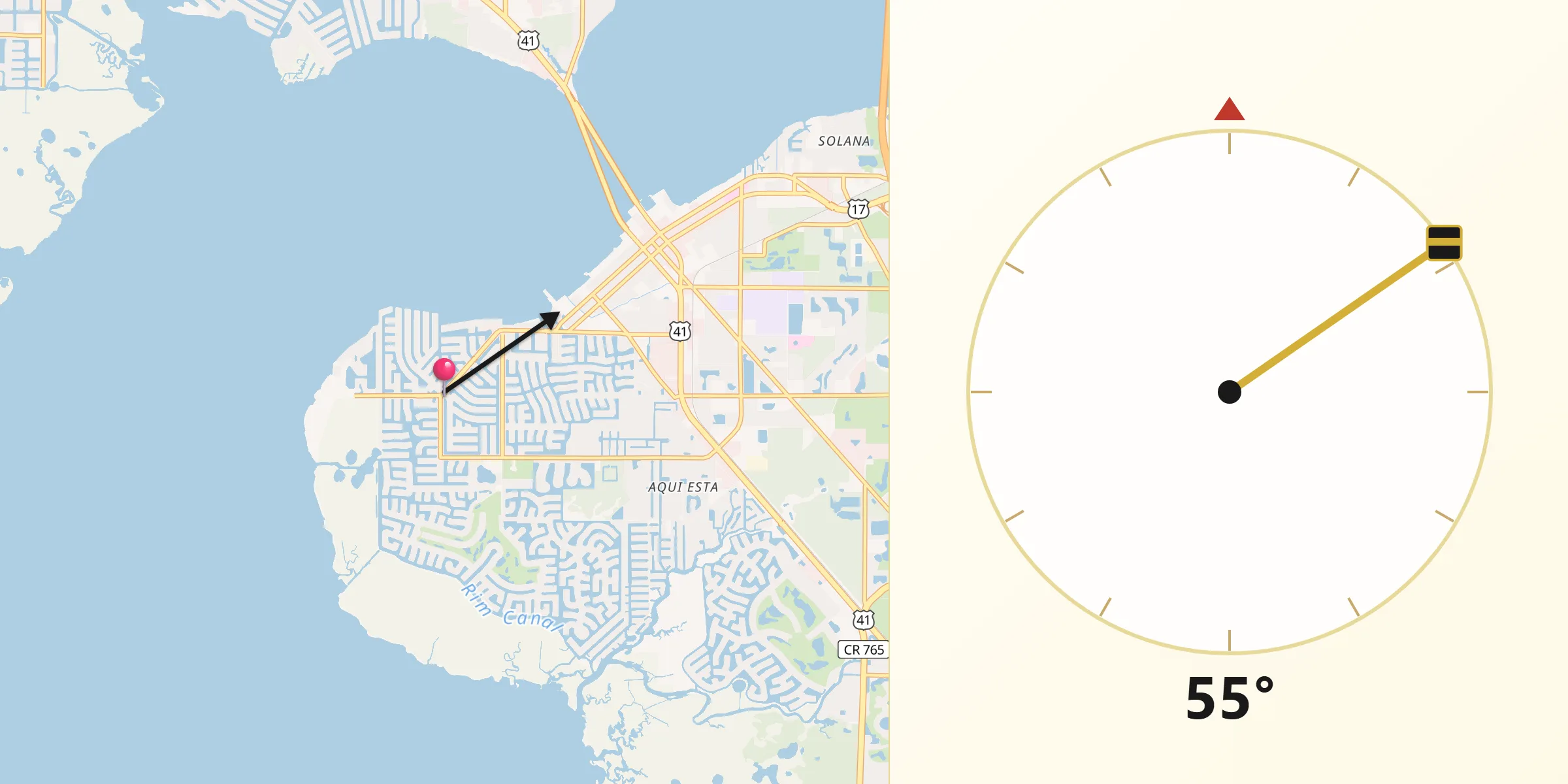 Qibla Direction from Punta Gorda Isles