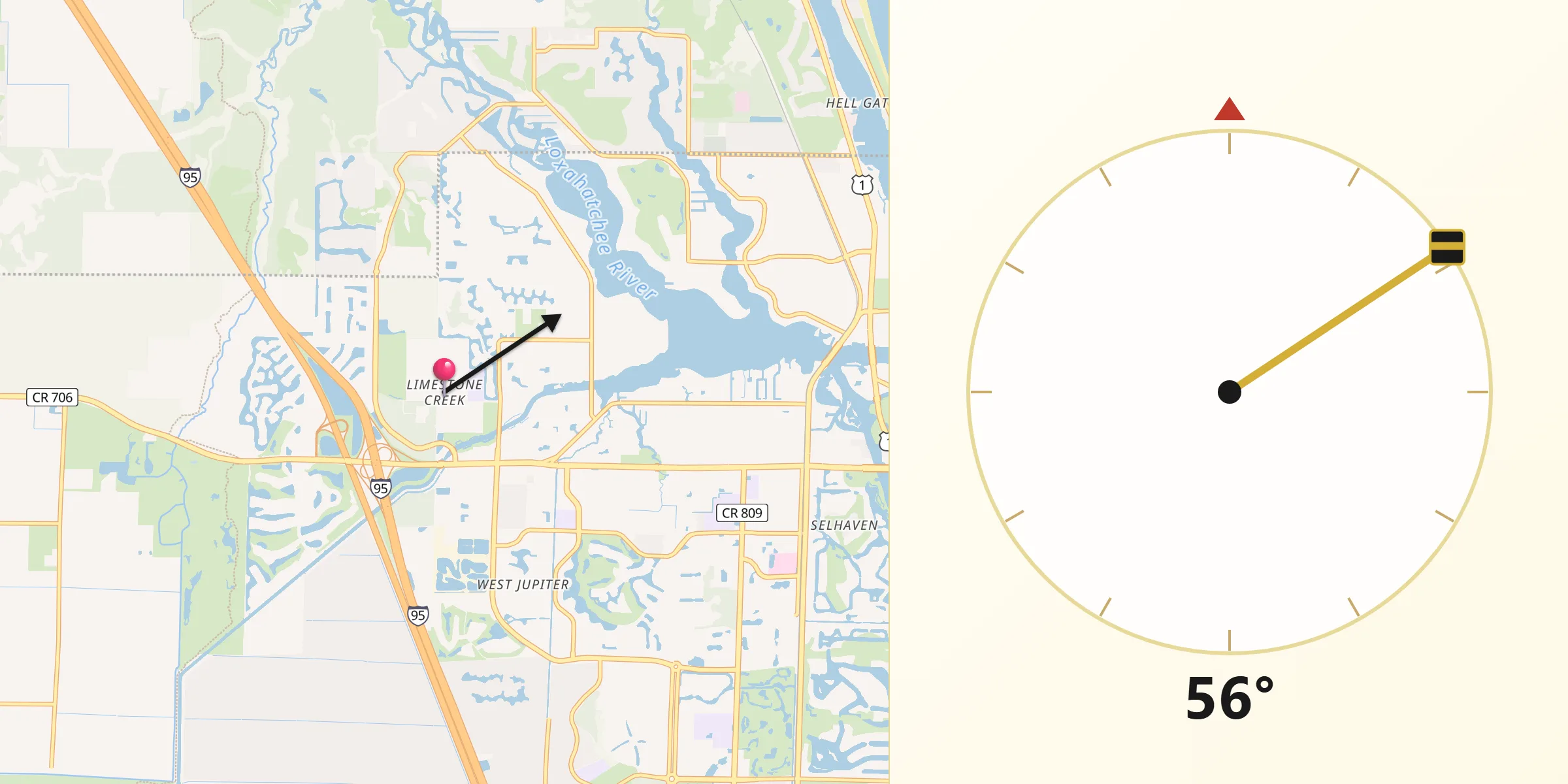 Qibla Direction from Limestone Creek