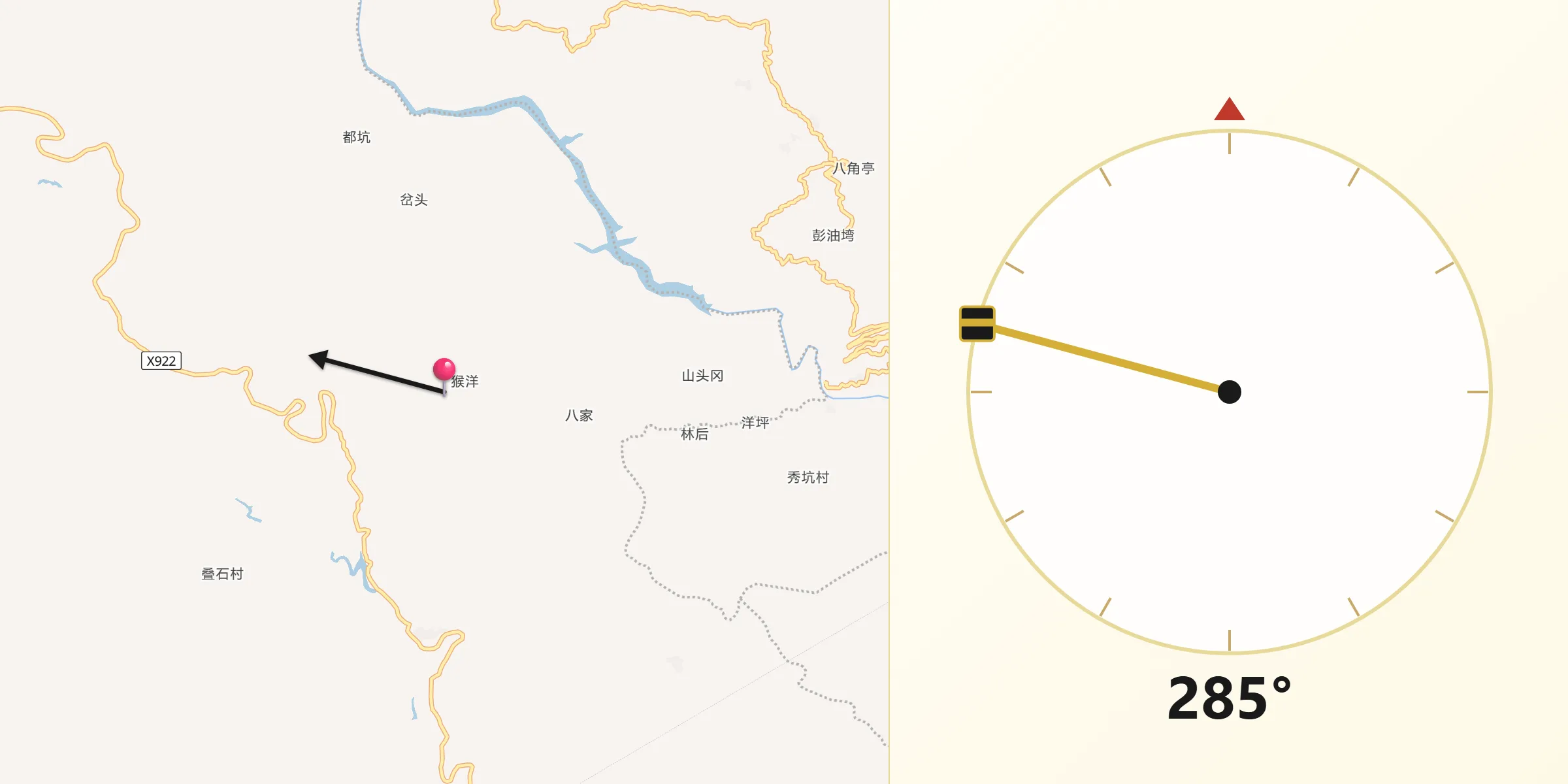 从Shoushan朝向麦加的方向