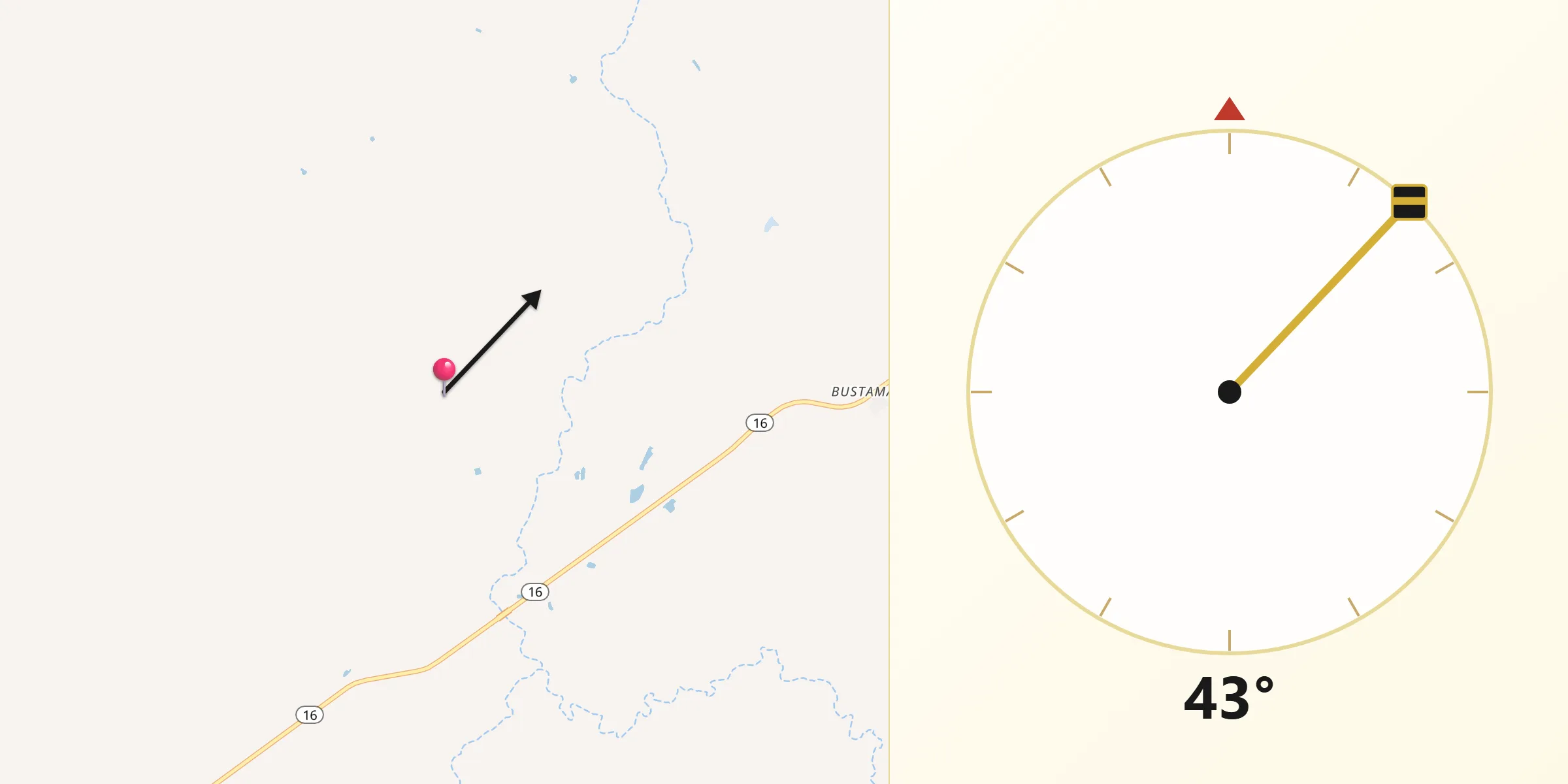 Qibla Direction from Zapata County