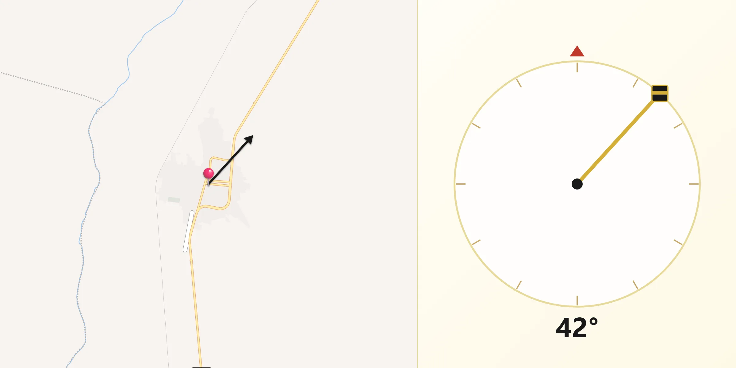 Dirección de la Qibla desde Lampazos de Naranjo