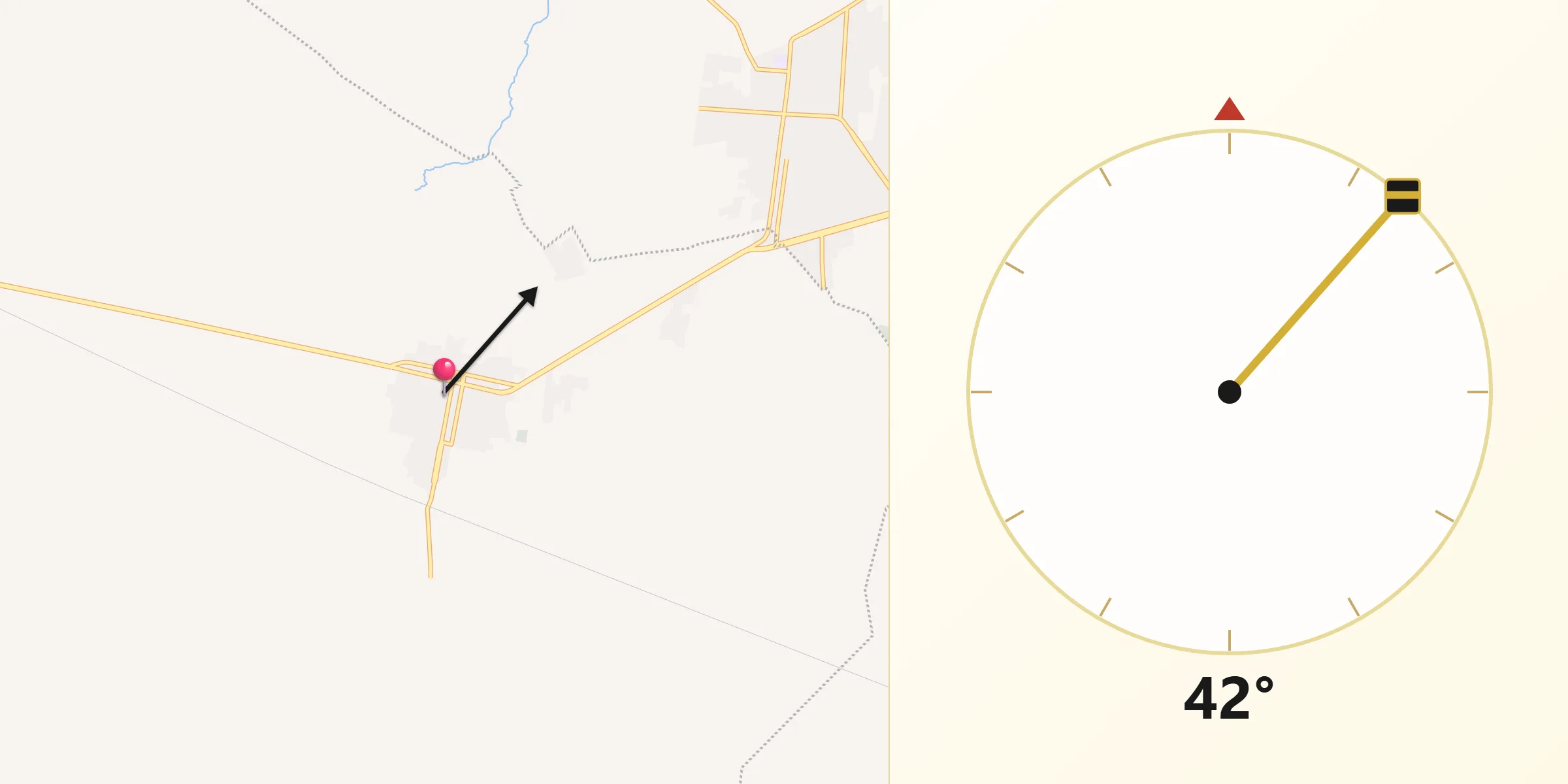 Dirección de la Qibla desde Nadadores