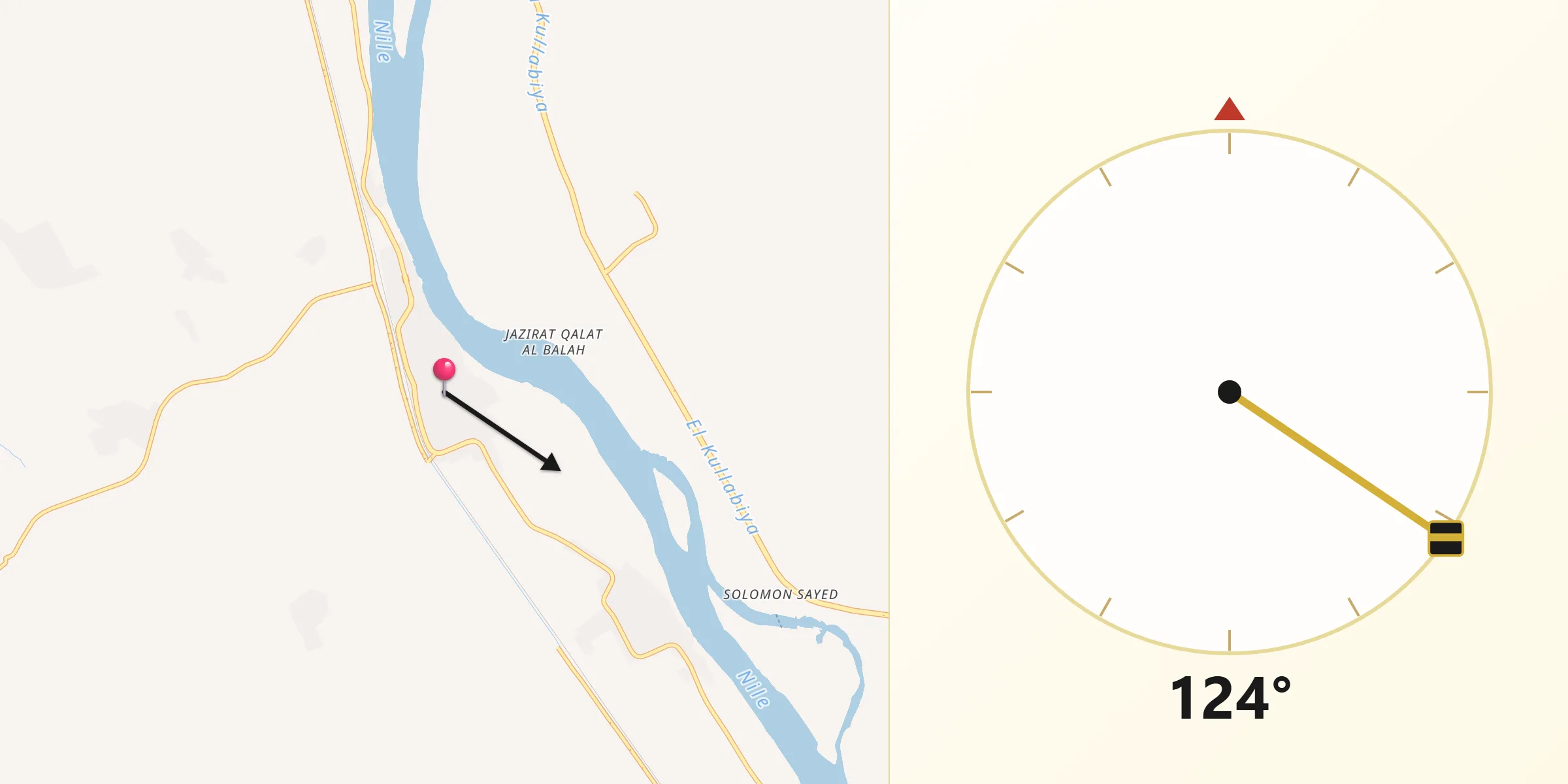 Direzione della Qibla da Abū Tīj