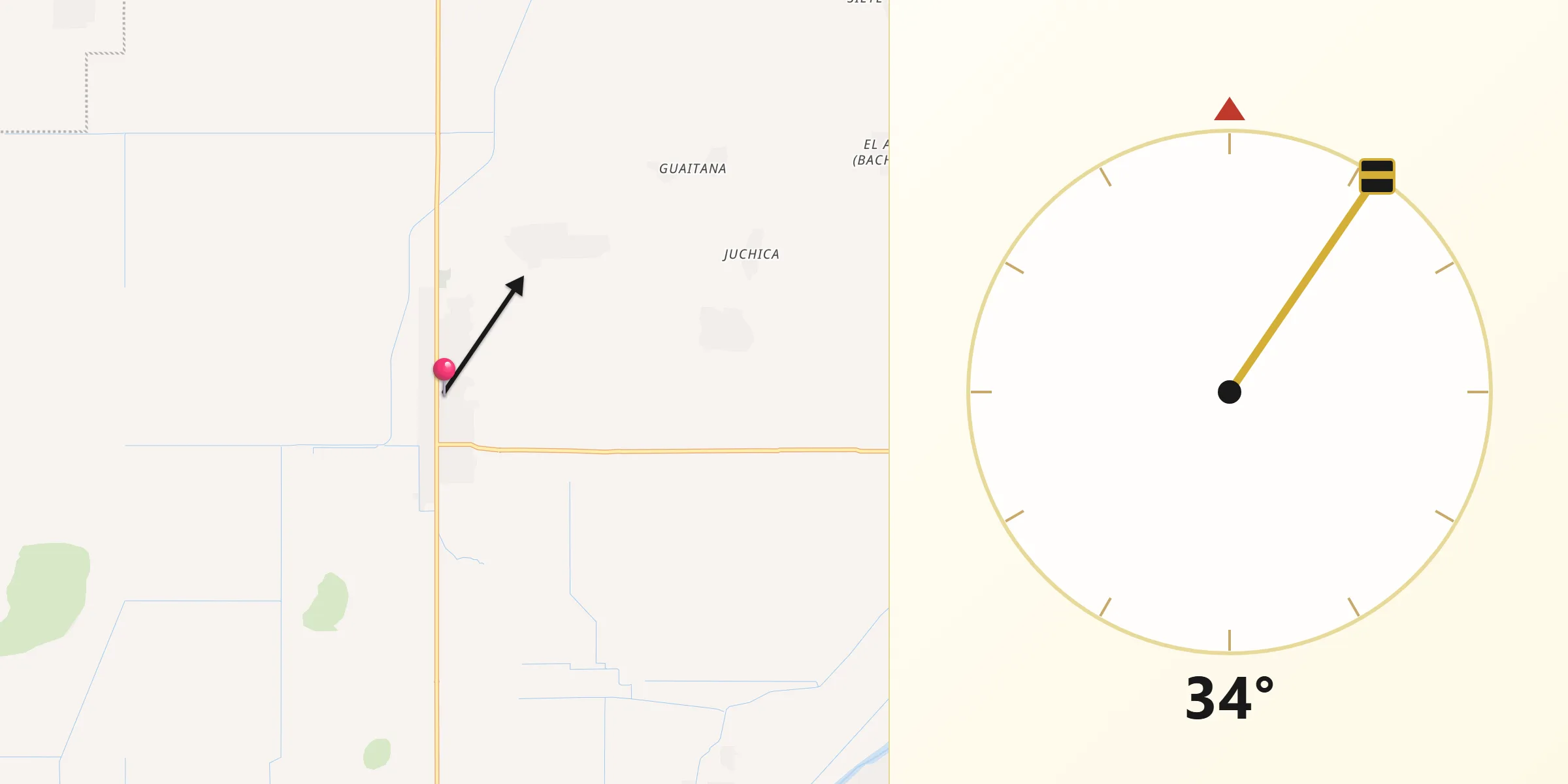 Dirección de la Qibla desde Buaysiacobe