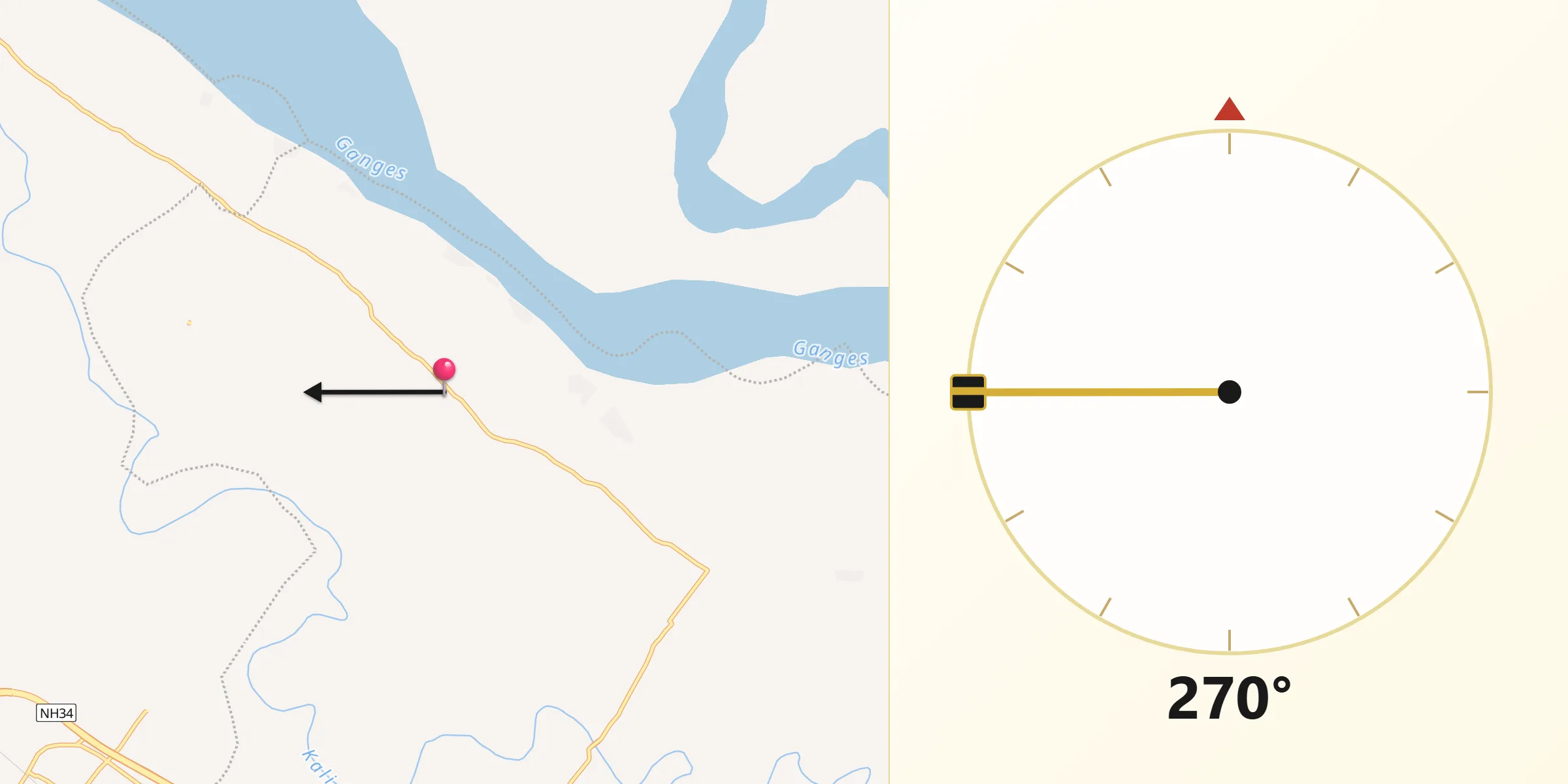 Naurangpur سے مکہ کی سمت