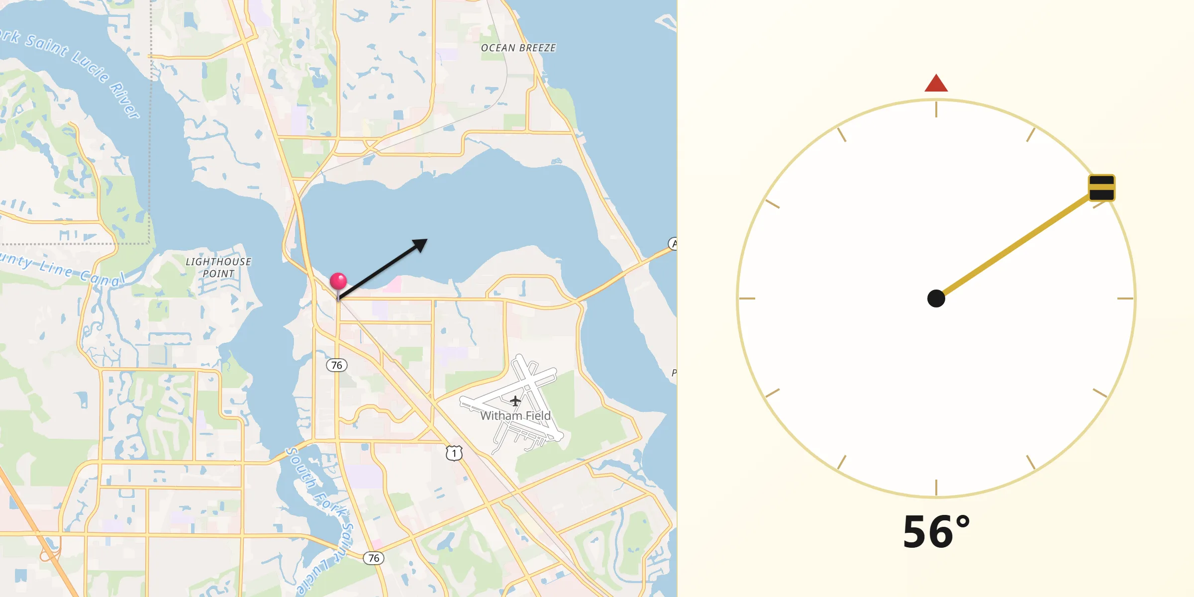 Qibla Direction from Stuart