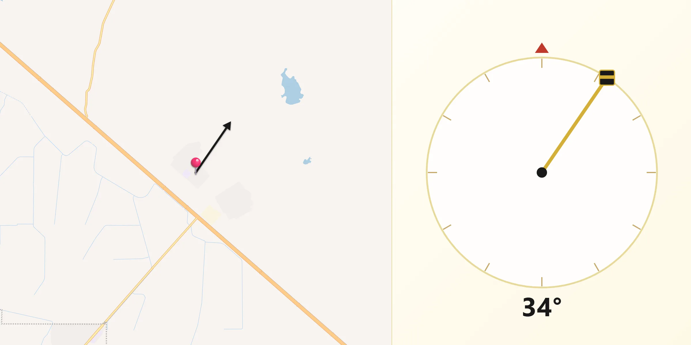 Dirección de la Qibla desde Pueblo Mayo