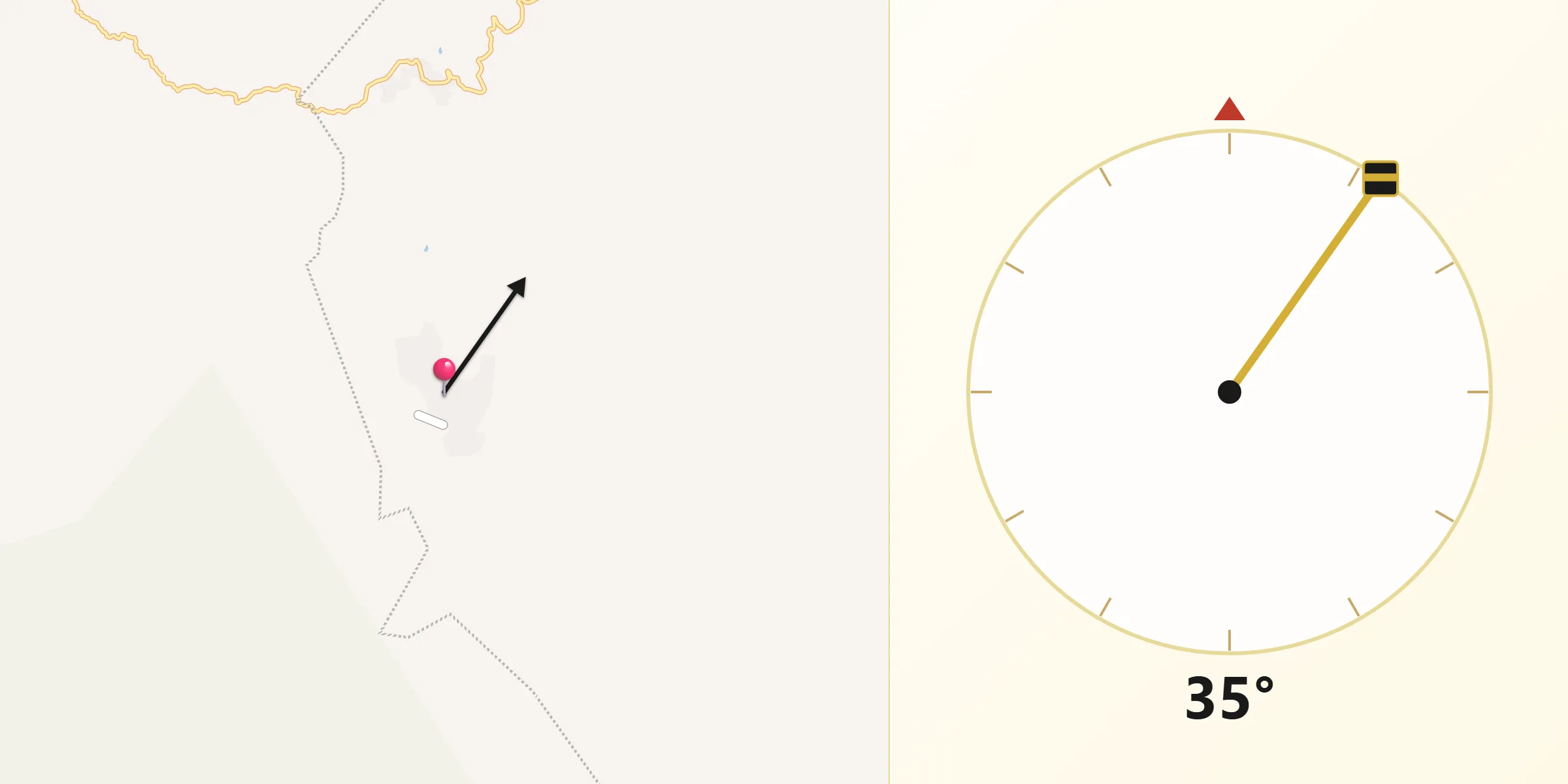 Dirección de la Qibla desde Milpillas