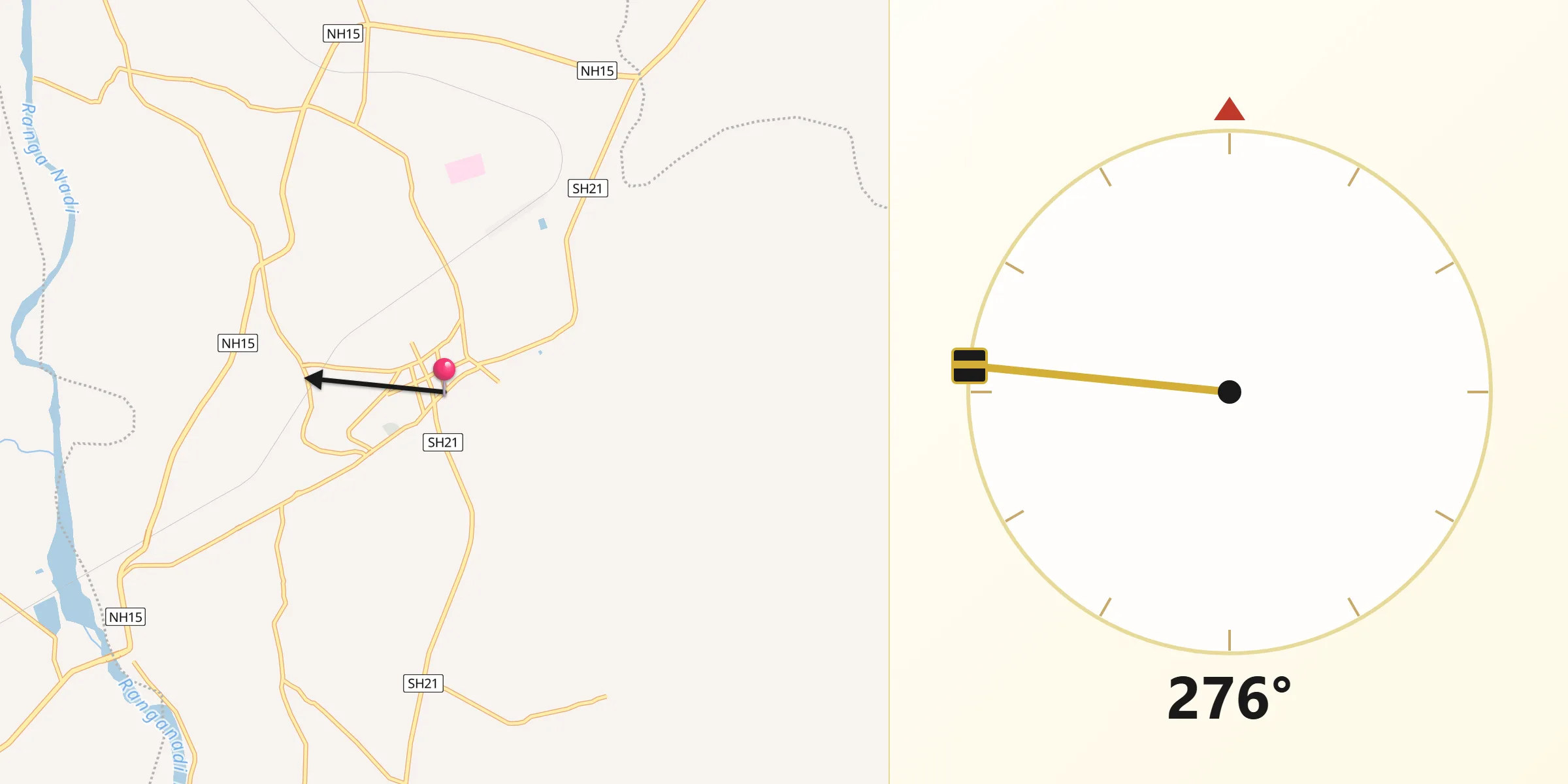 Qibla Direction from North Lakhimpur