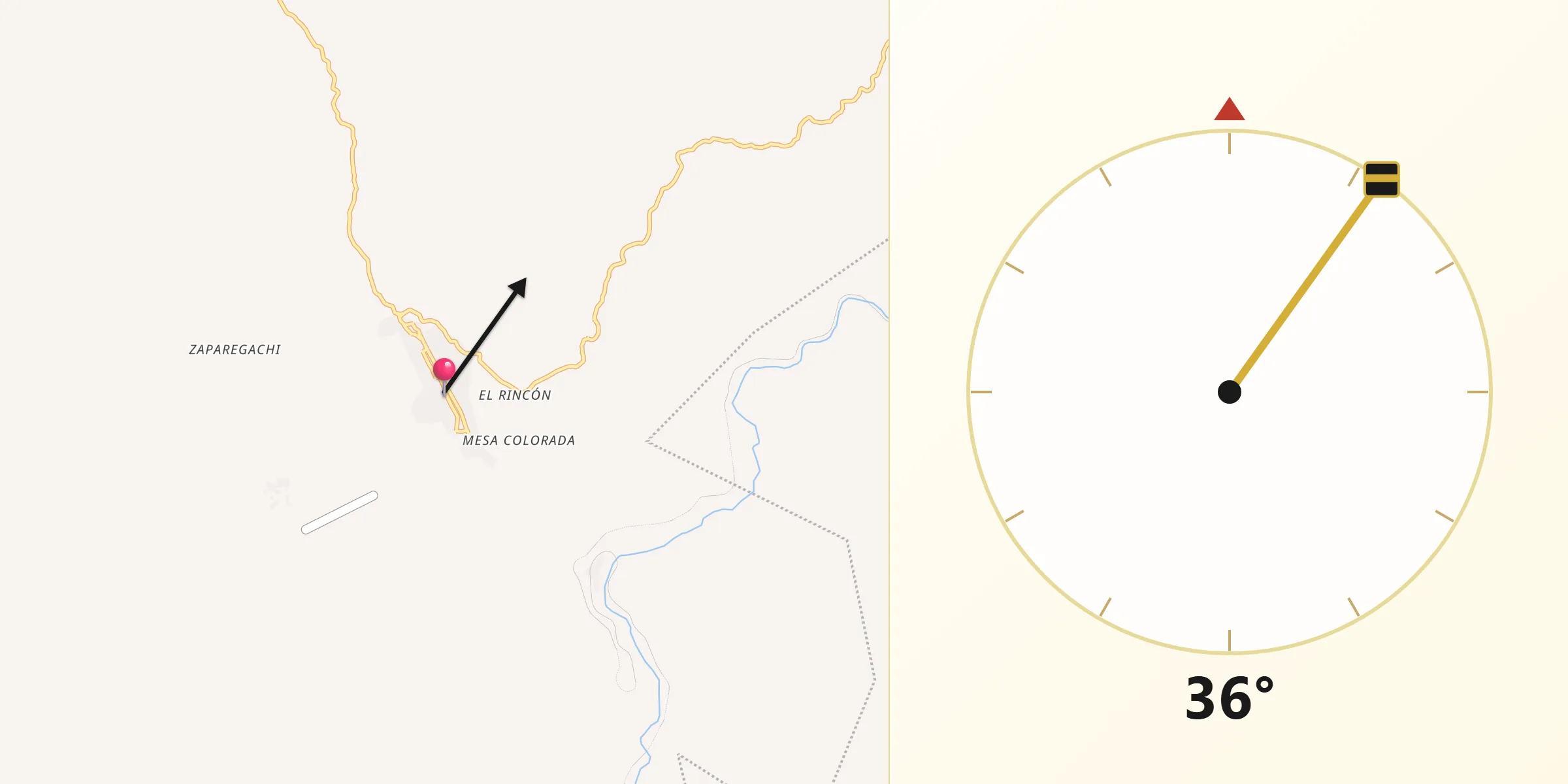 Dirección de la Qibla desde Témoris